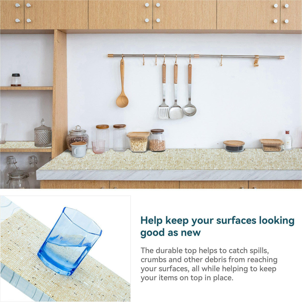 Durable Non Adhesive Shelf Liners (5 Sq Ft)