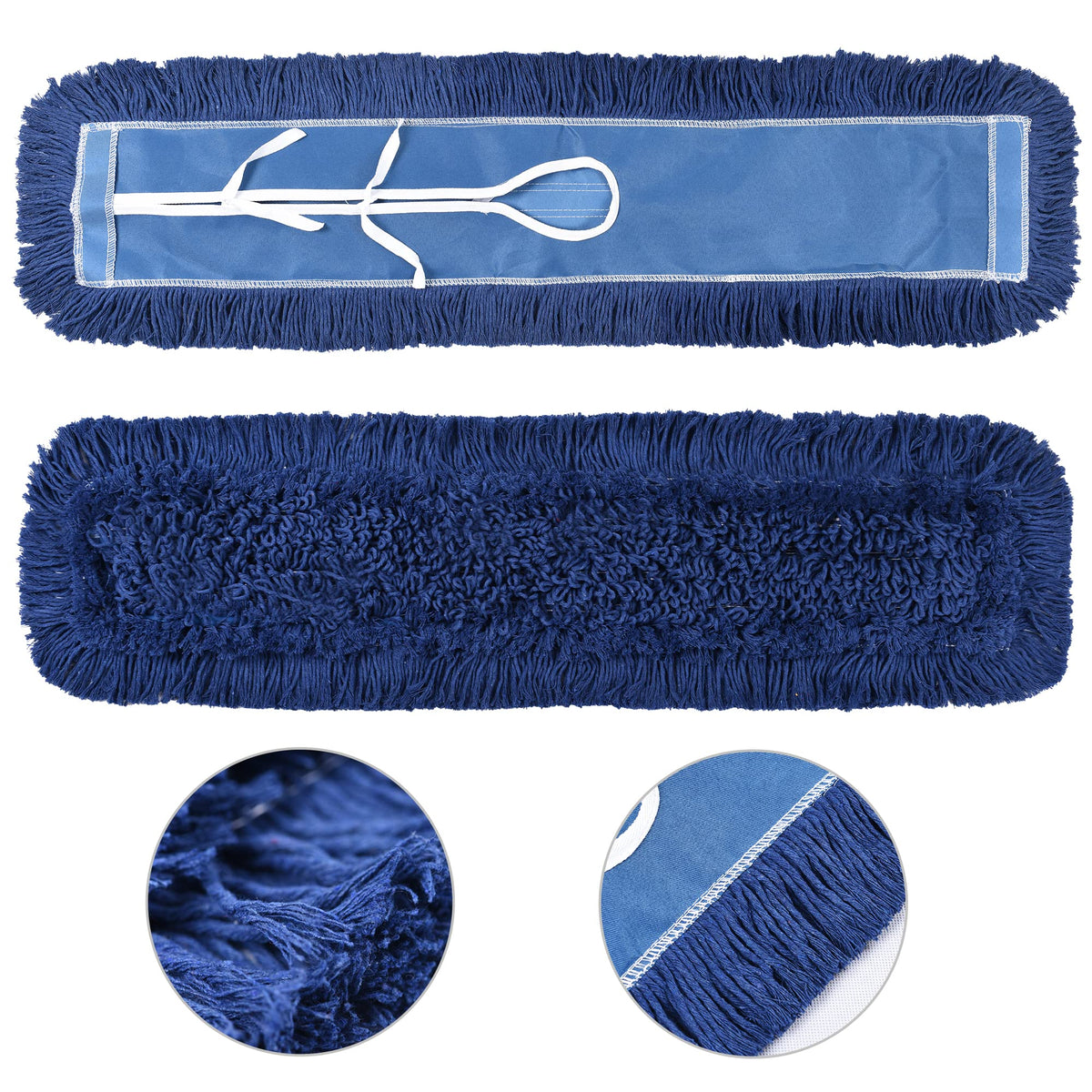 MATTHEW CLEANING 24'' Industrial Strength Cotton Dust Mop Refill Washable Replacement Heads For Residential & Commercial Use Fit Standard Dust Mop Frames - ModHome Supplies