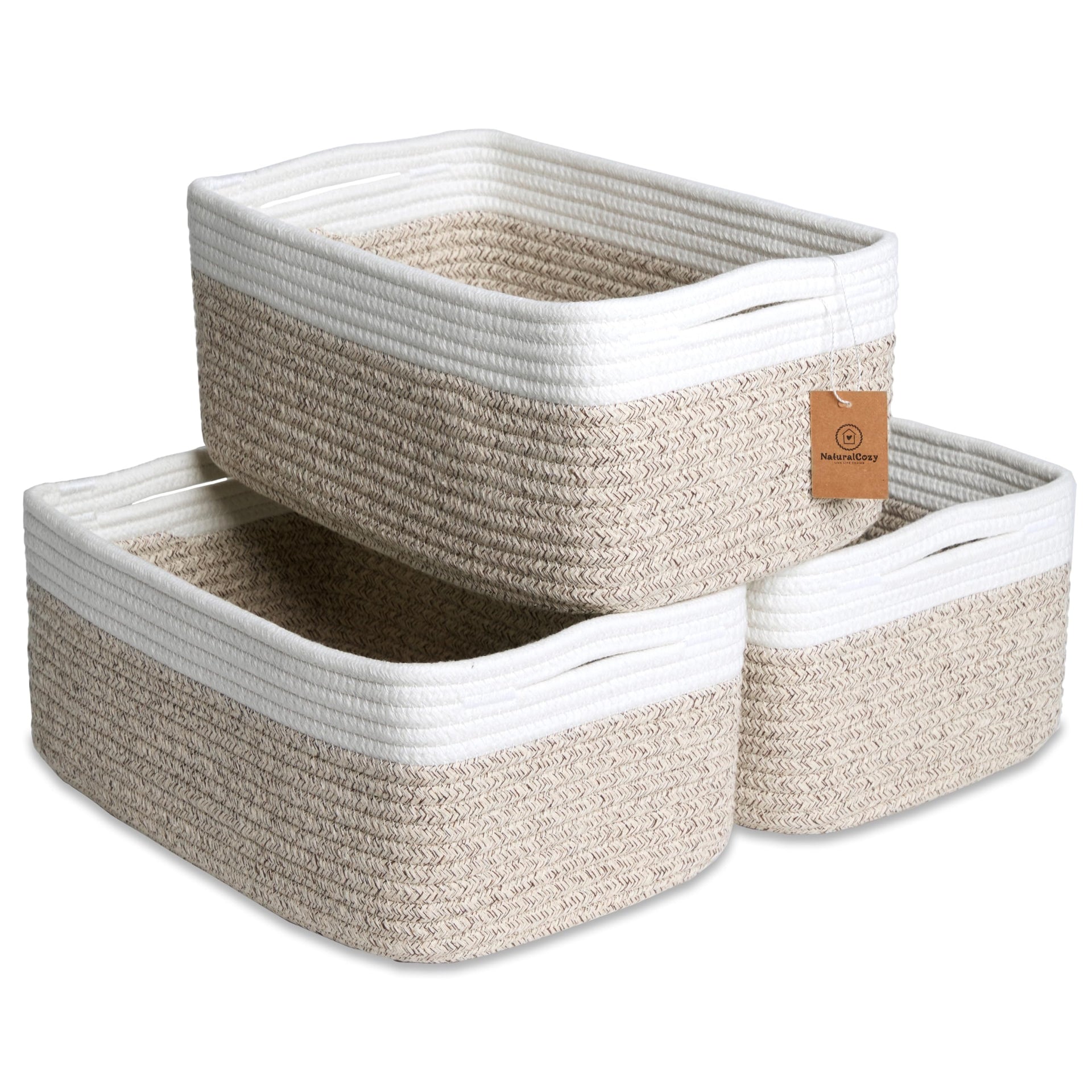 13.5”x8.5”x5.5” Storage Baskets for Shelves 3 Pack (3 Count)