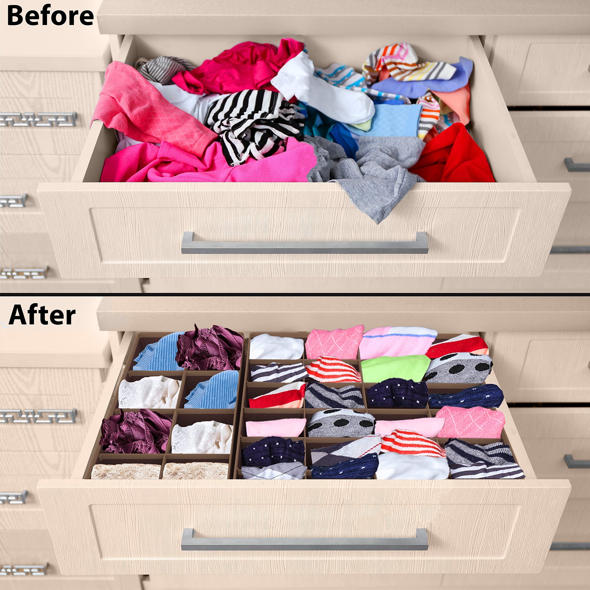 4 Pack Drawer Organizer Set for Underwear (4 Count)