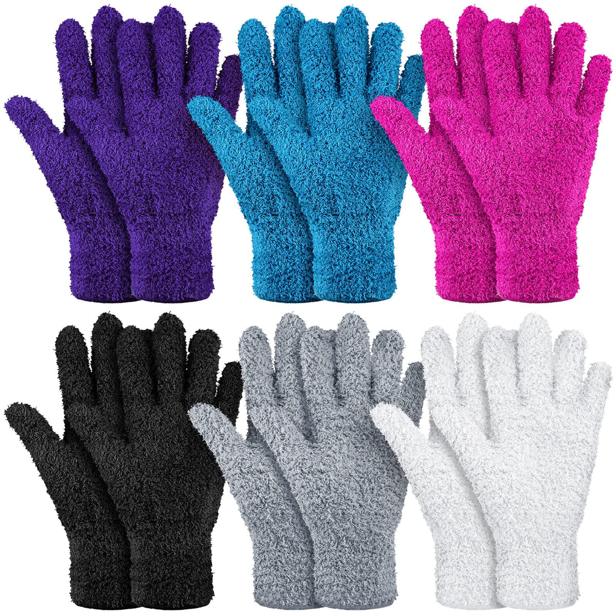 6 Pairs Microfiber Dusting Gloves