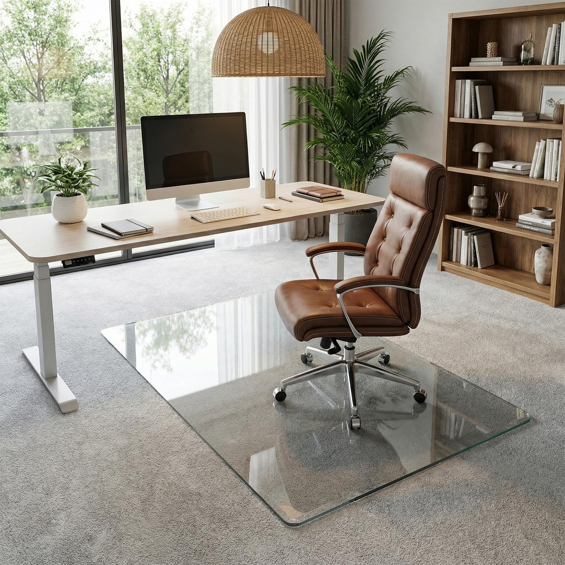 36"x55" Tempered Glass Chair Mat for Carpet & Hardwood Floors