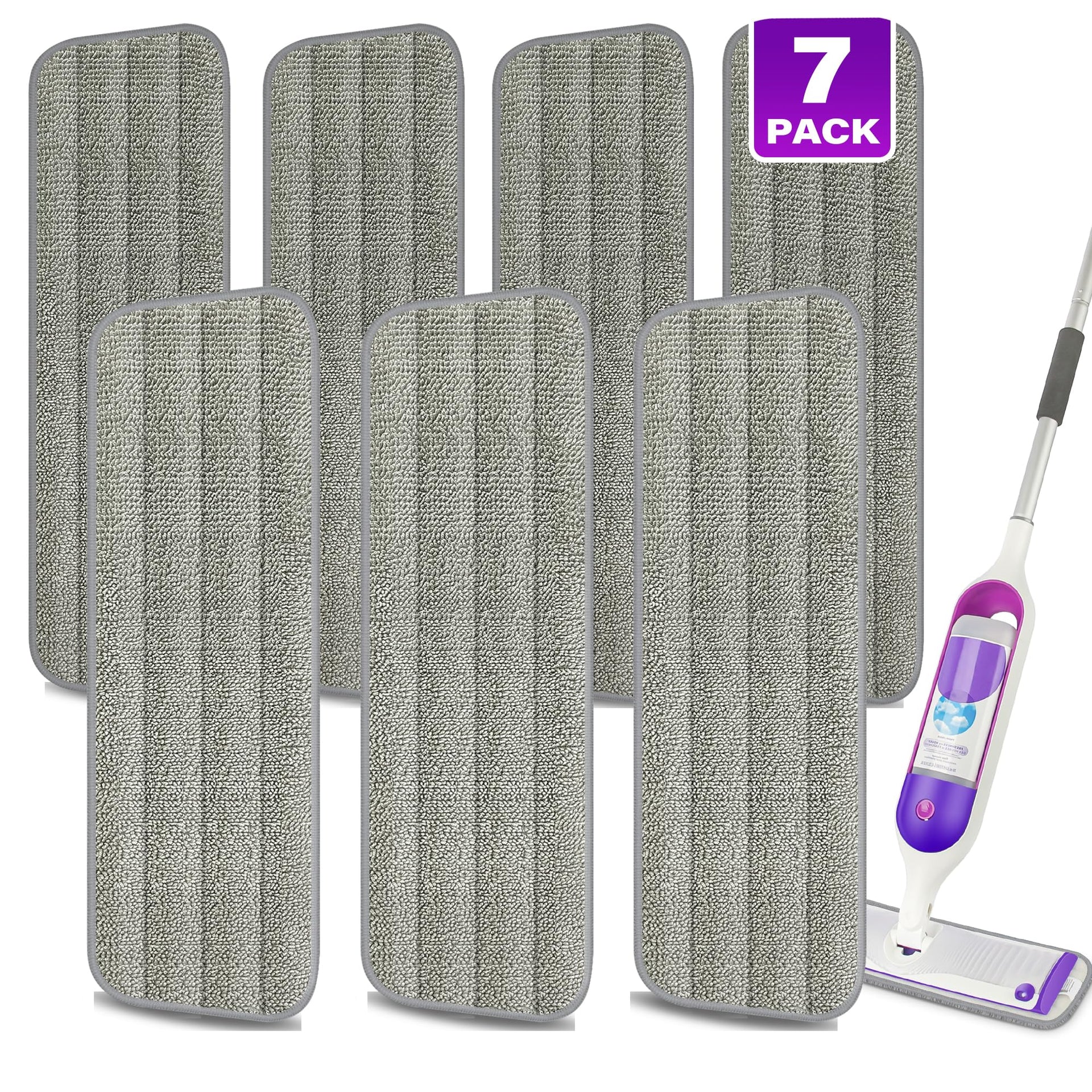 7 Pack Washable Mop Pads for Swiffer PowerMop (7 Count)