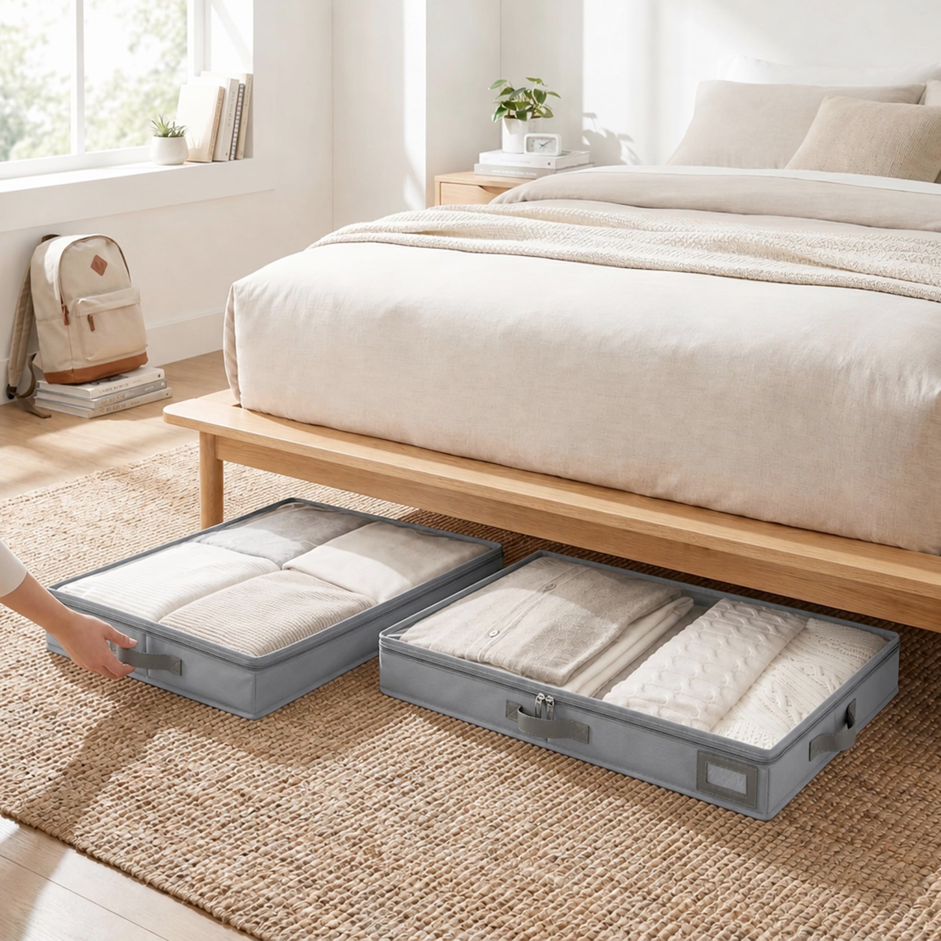 4" Low Profile Under Bed Storage Bins (2 Count)