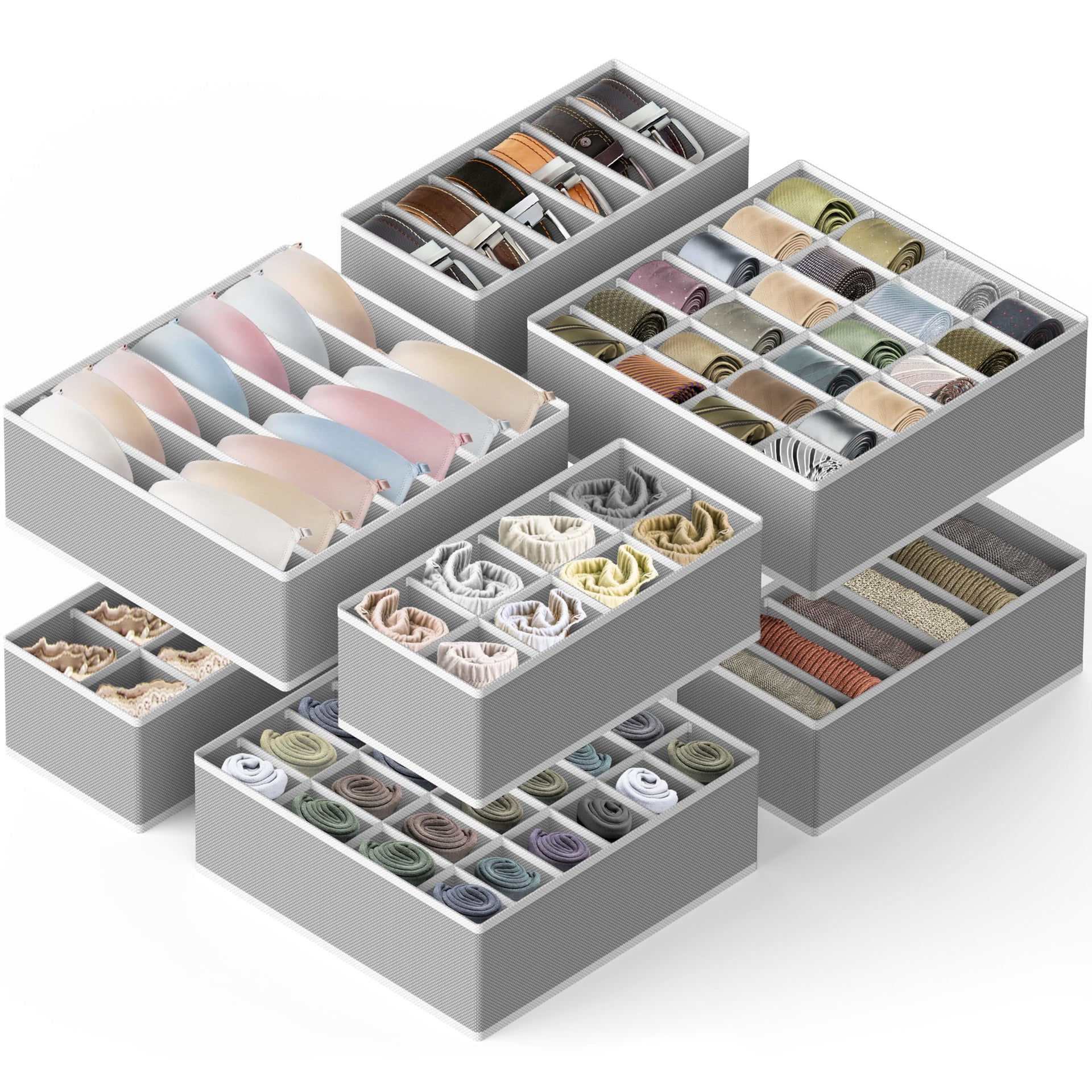 Closet Underwear Organizer Drawer Divider Assorted 7 pcs (7 Count)