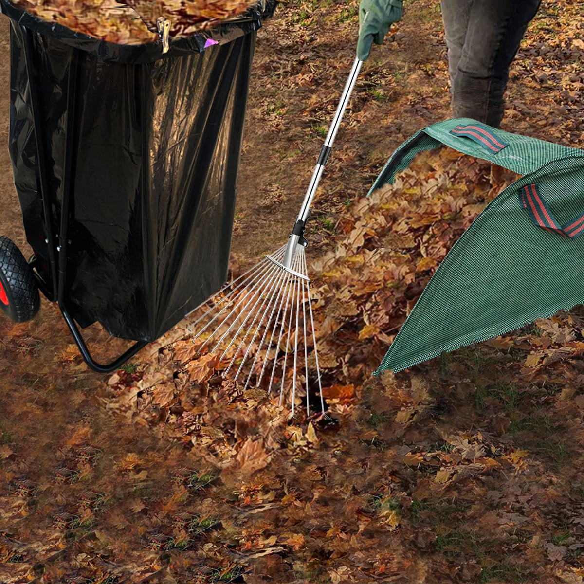 Mobile Trash Bag Holder Outdoor Lawn Leaf Bag Holder