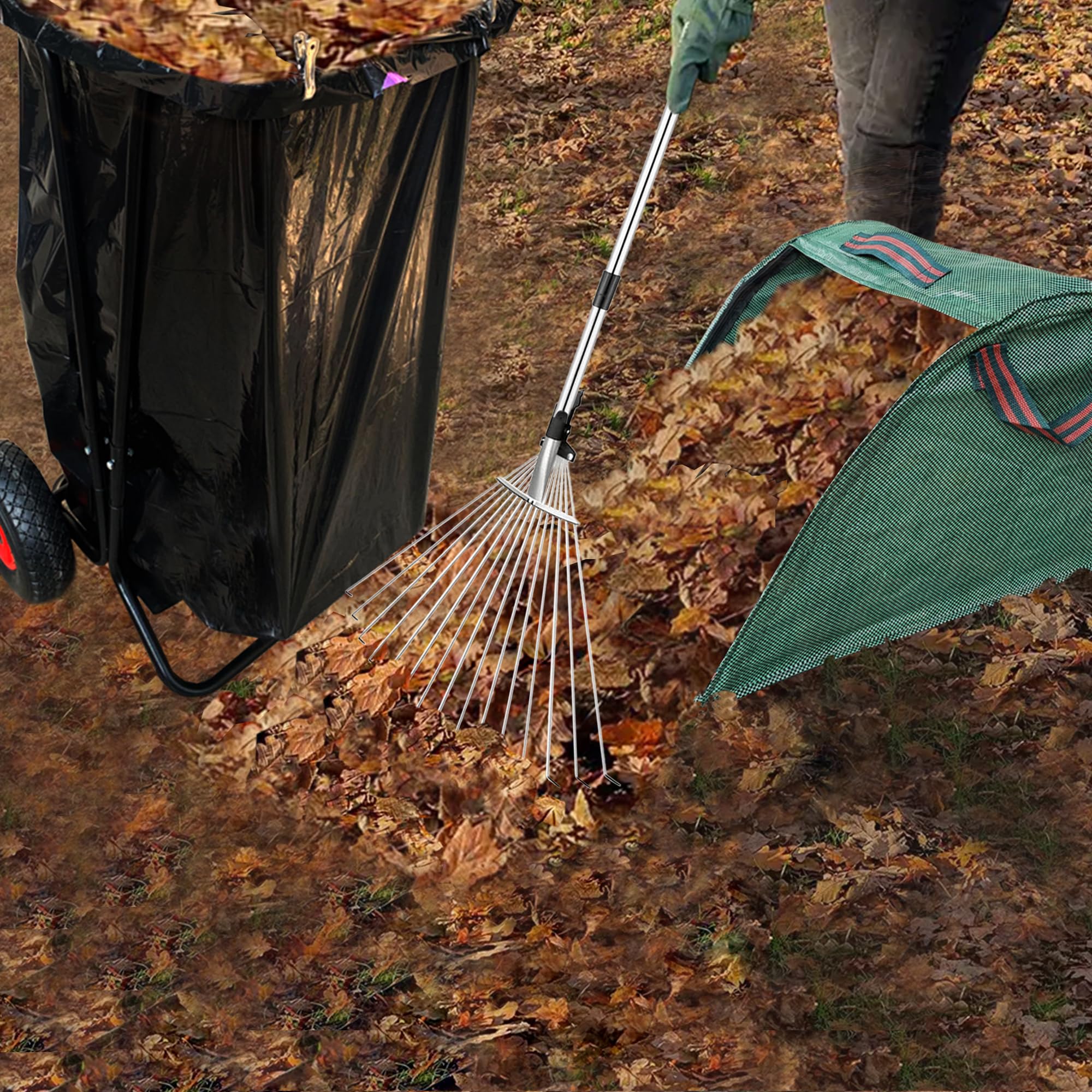 Mobile Trash Bag Holder Outdoor Lawn Leaf Bag Holder