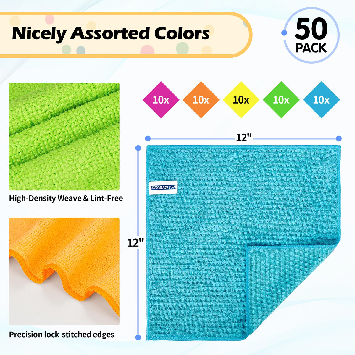 Microfiber Cleaning Cloth (50 Count)