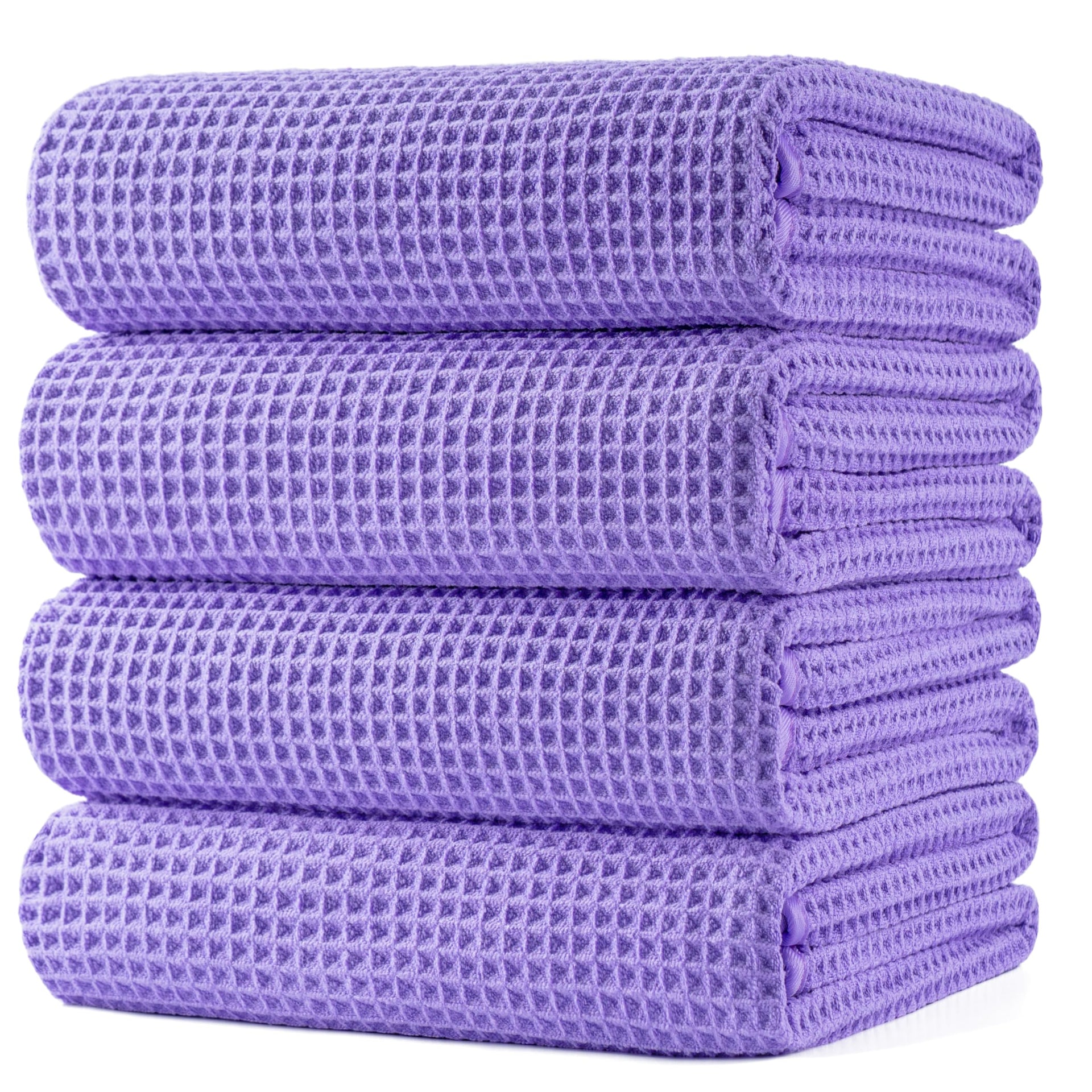 430 GSM Poly Blend Microfiber Quick Dry Waffle Bath Towel (4 Count)