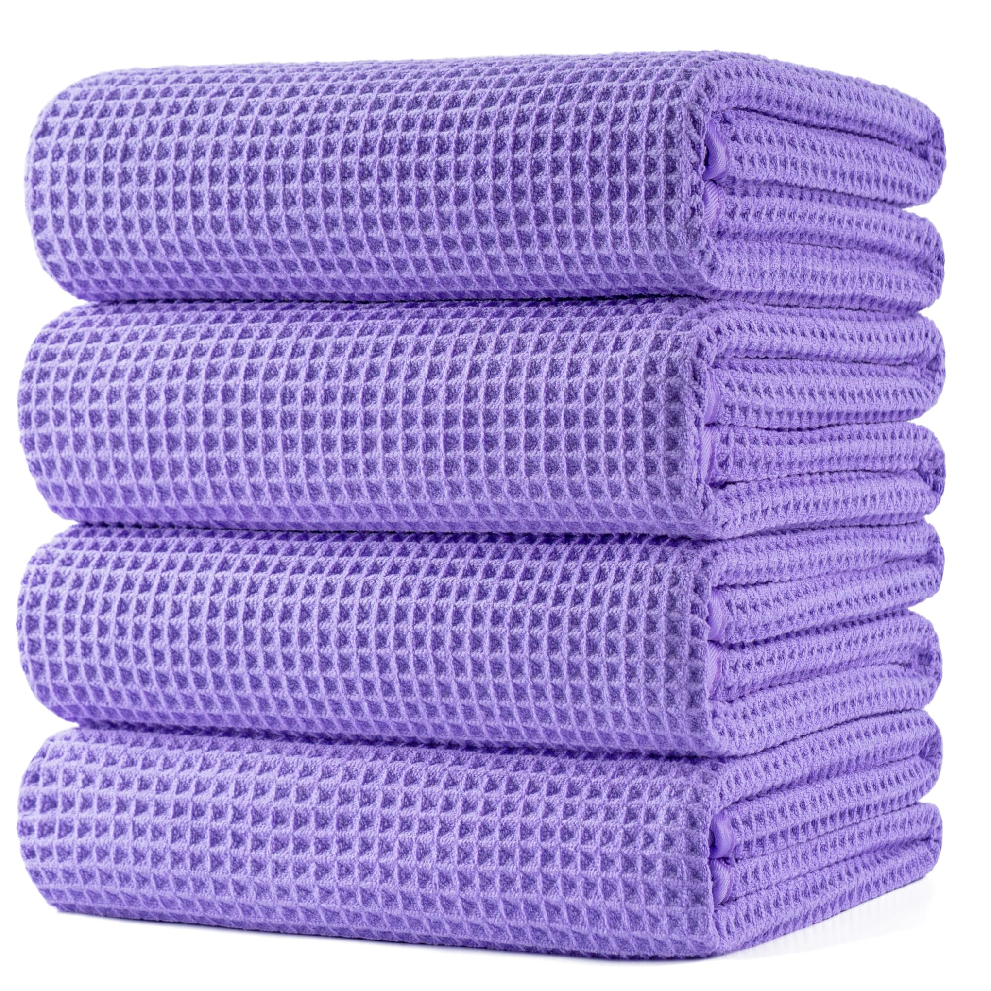 430 GSM Poly Blend Microfiber Quick Dry Waffle Bath Towel (4 Count)