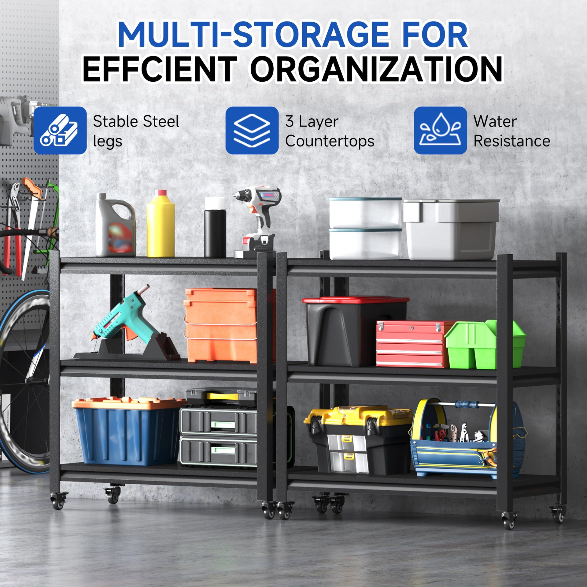 3 Tier Adjustable Garage Storage Shelving