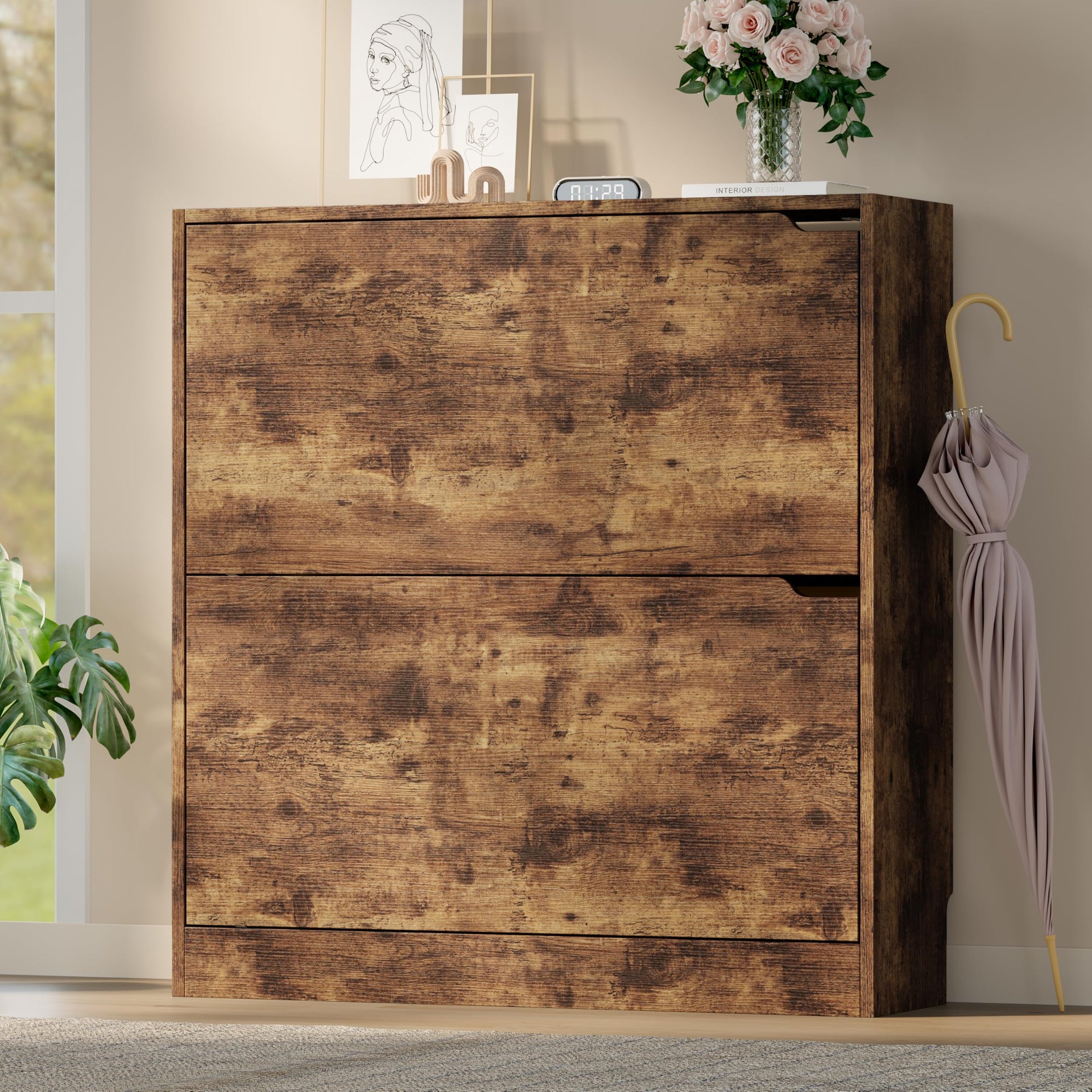 Shoe Cabinet with 2 Flip Drawers