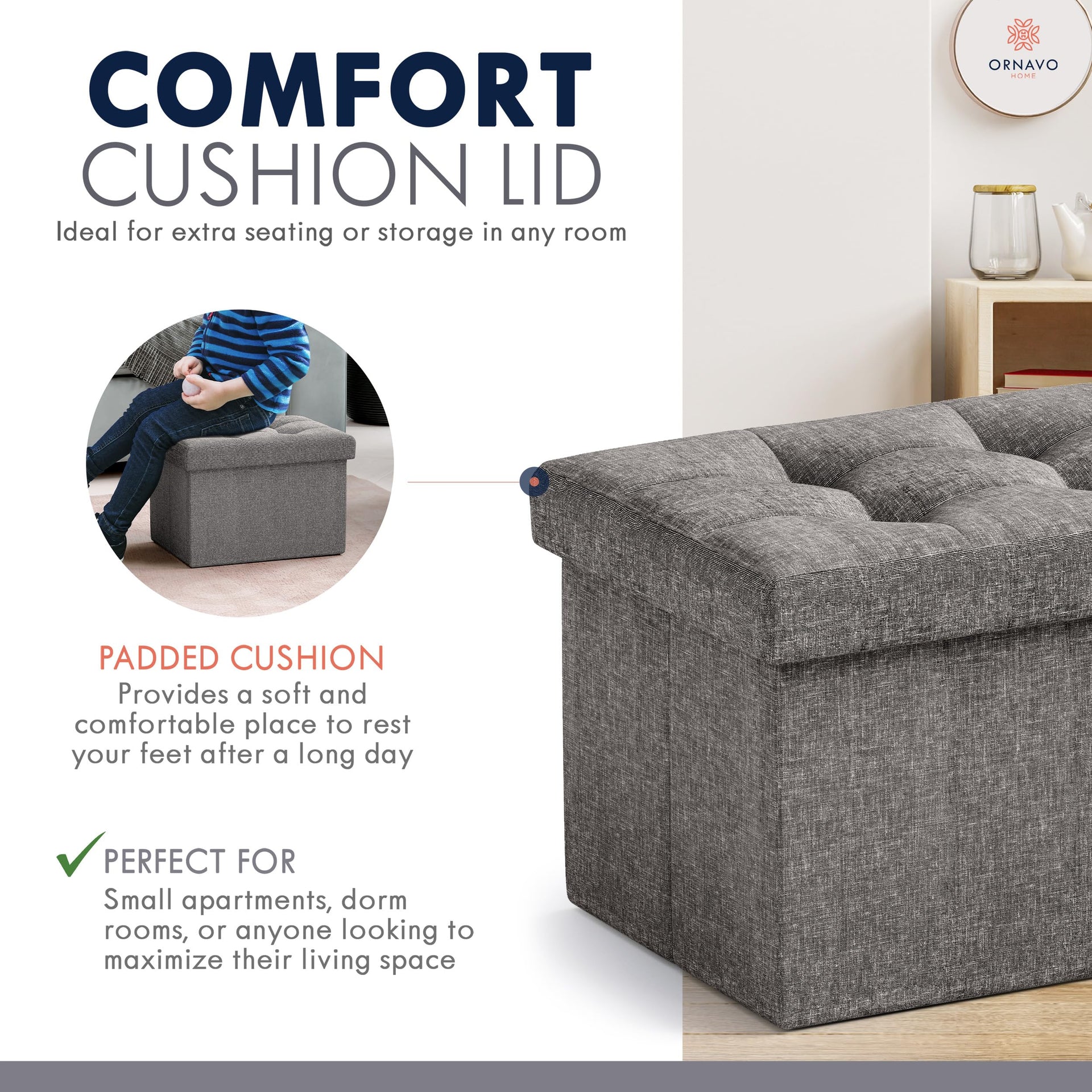 Small Rectangle Ottoman Set of 2 (2 Count)
