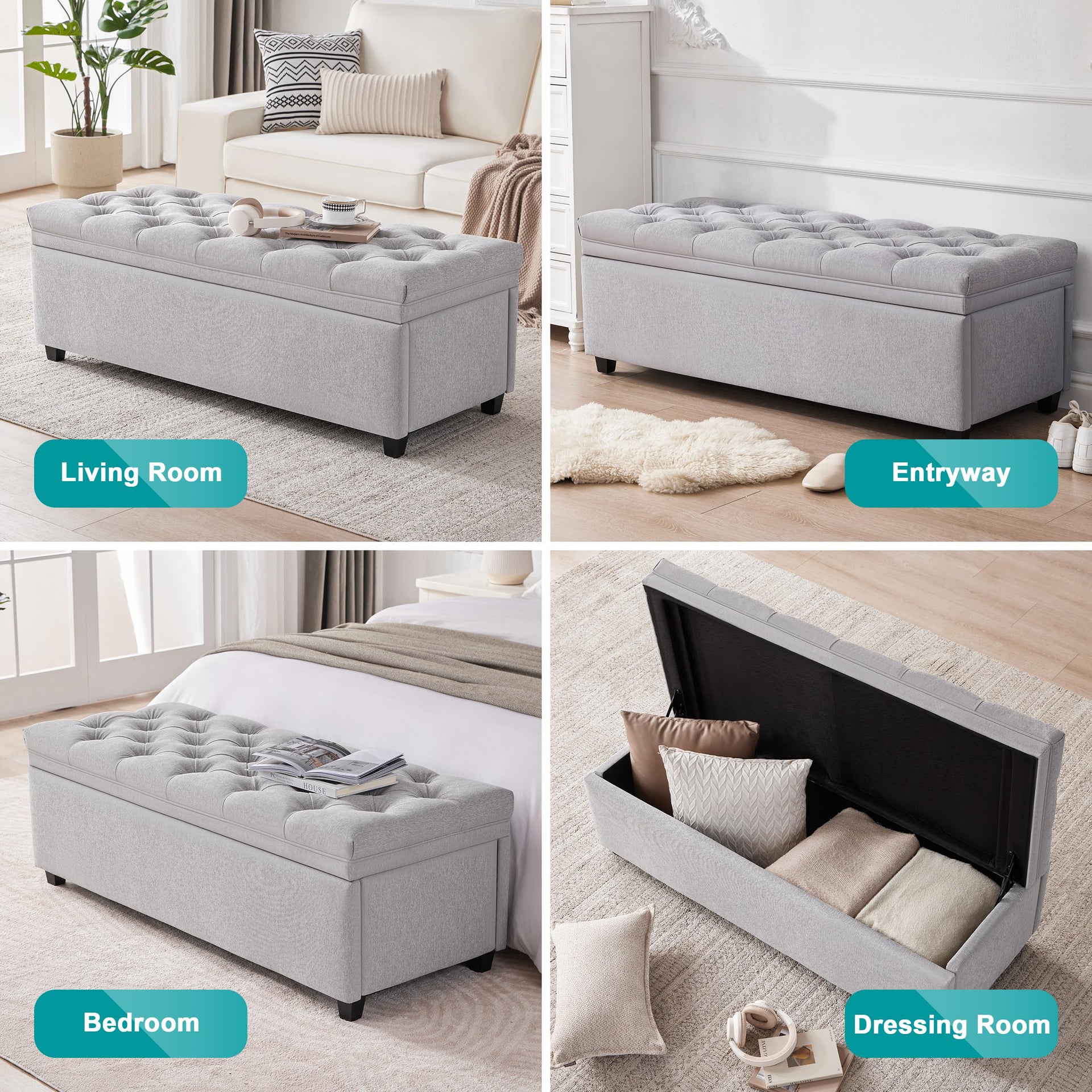 50 Inch Large Storage Ottoman