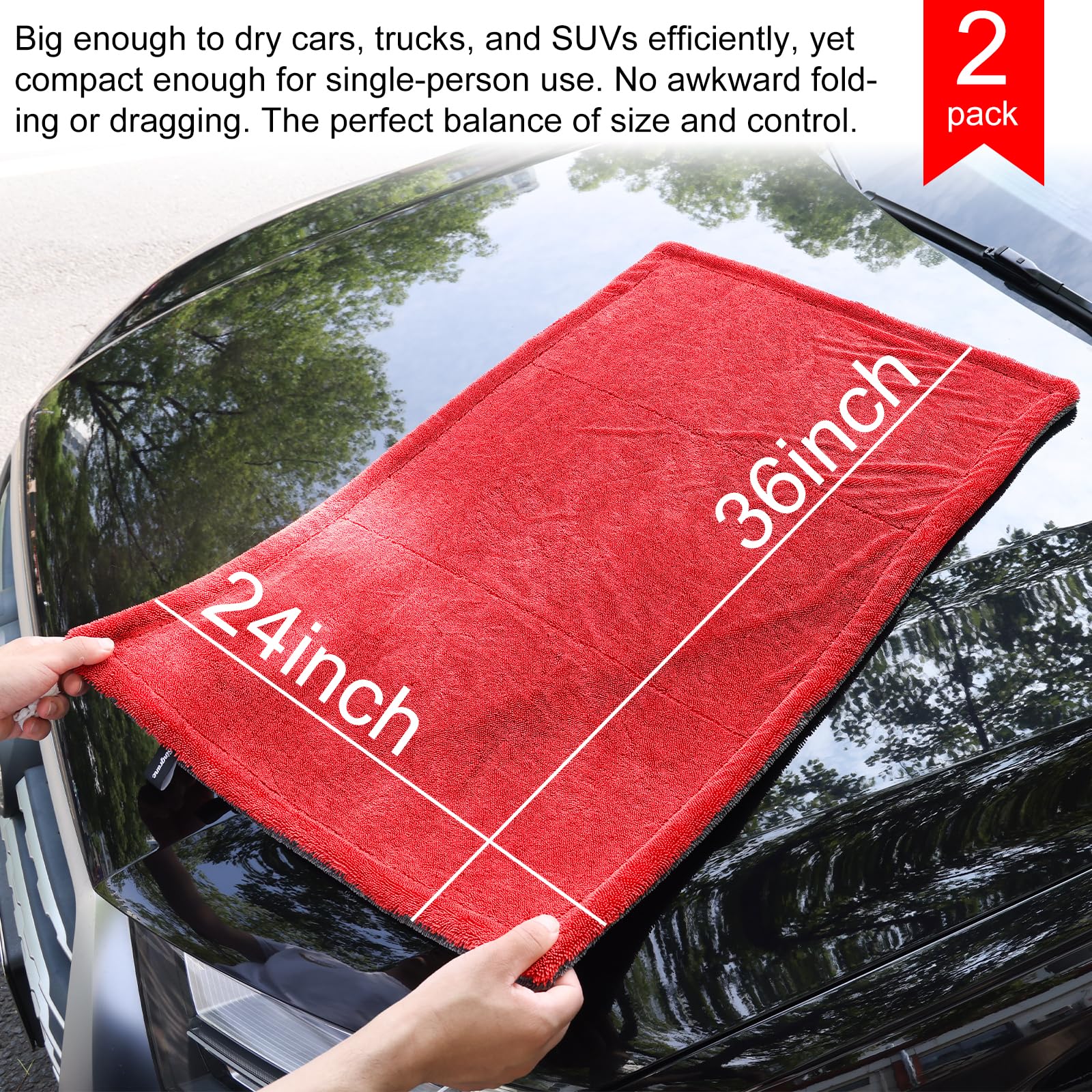 2 Pack XL Car Drying Towel (2 Count)