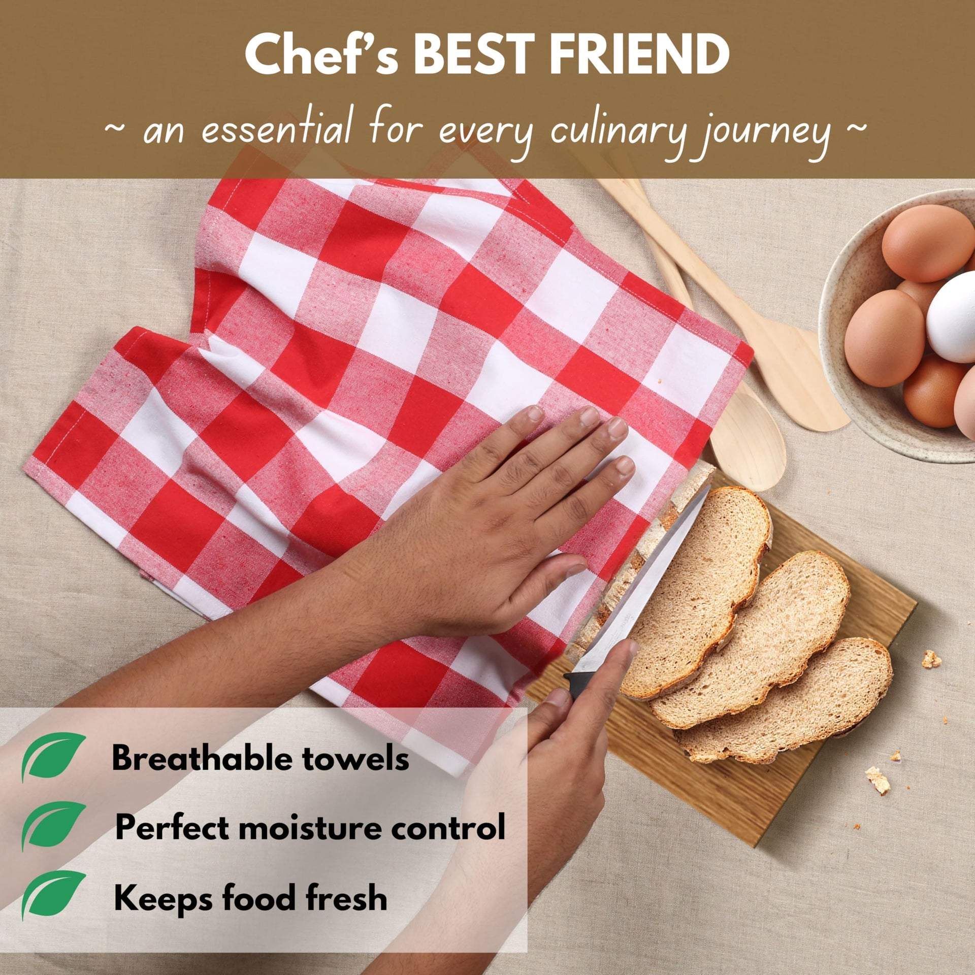6 Pack Kitchen Towel with Hanging Loop 16x26 inches (6 Count)