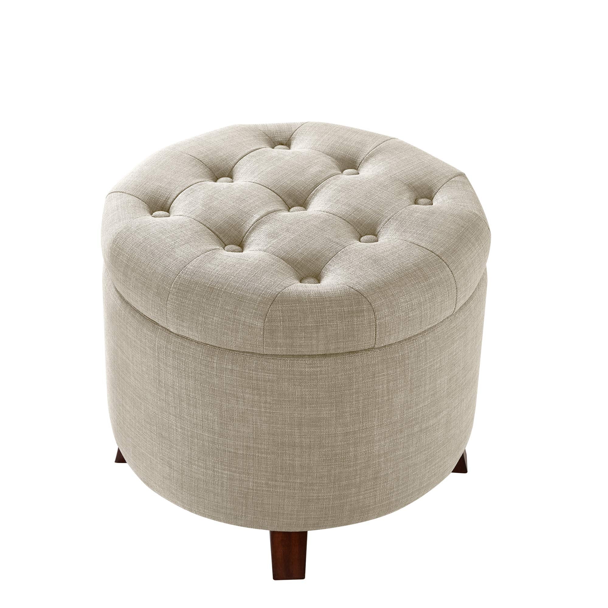 Round Storage Ottoman Foot Rest