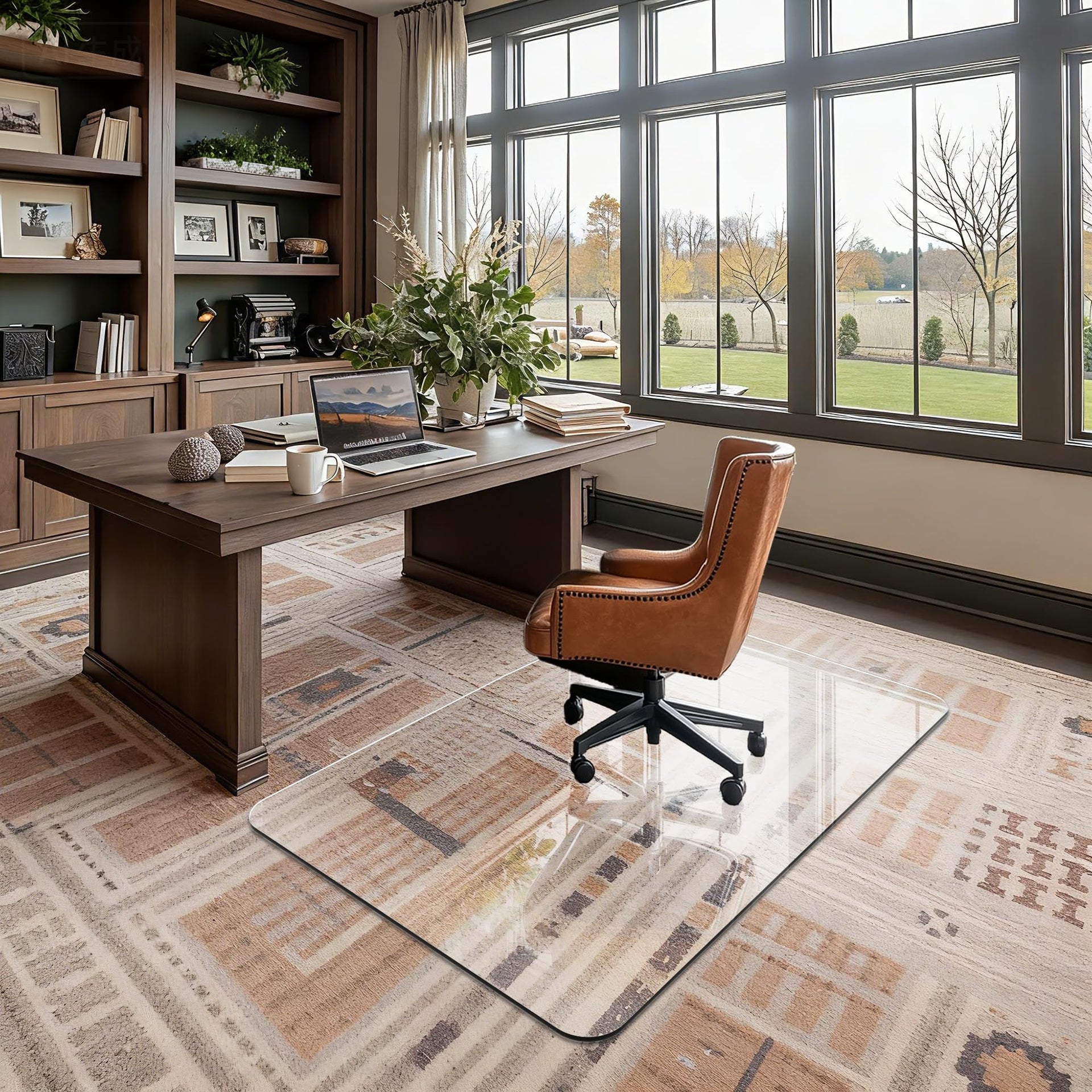 30"x48" Tempered Glass Chair Mat for Carpet & Hardwood Floors