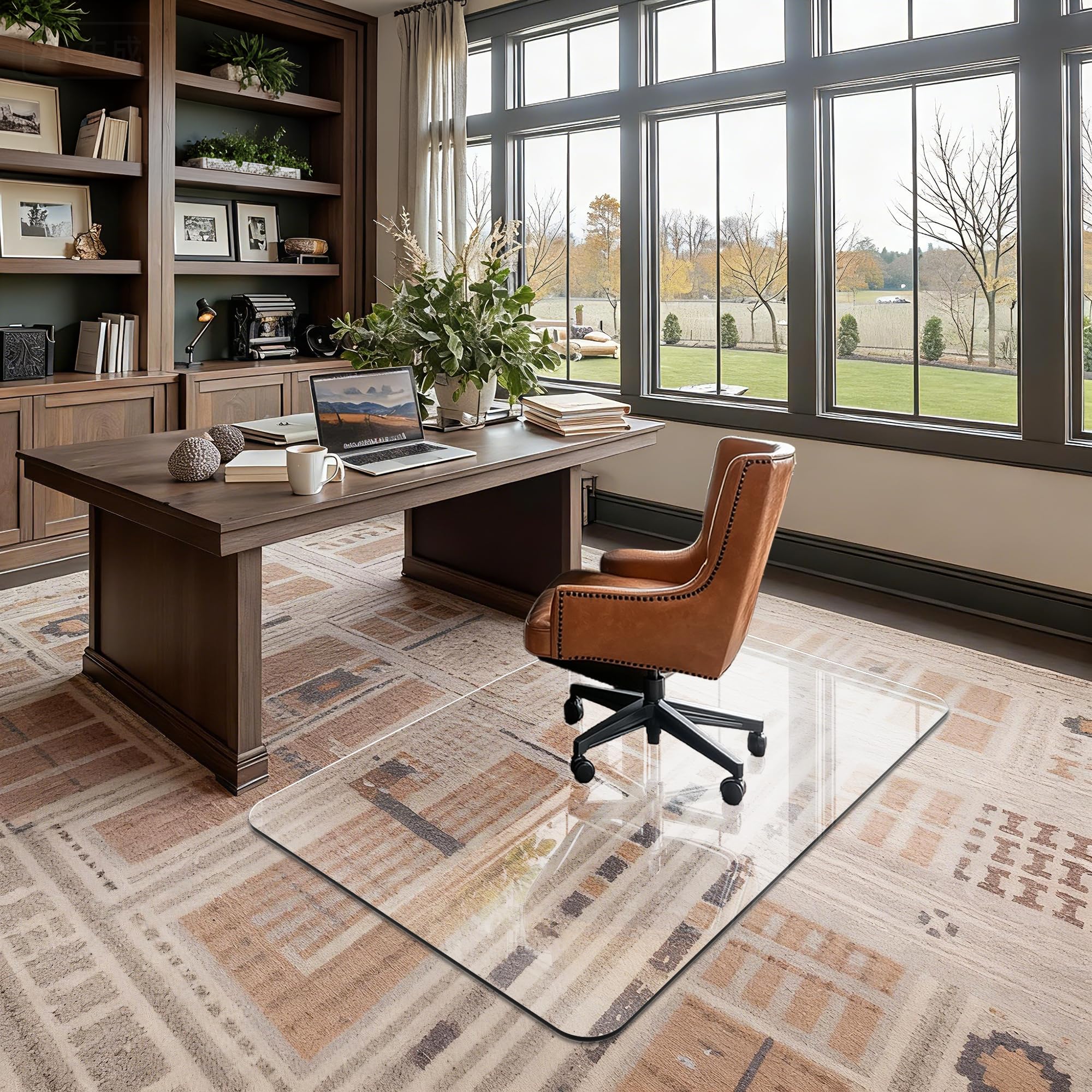 30"x48" Tempered Glass Chair Mat for Carpet & Hardwood Floors