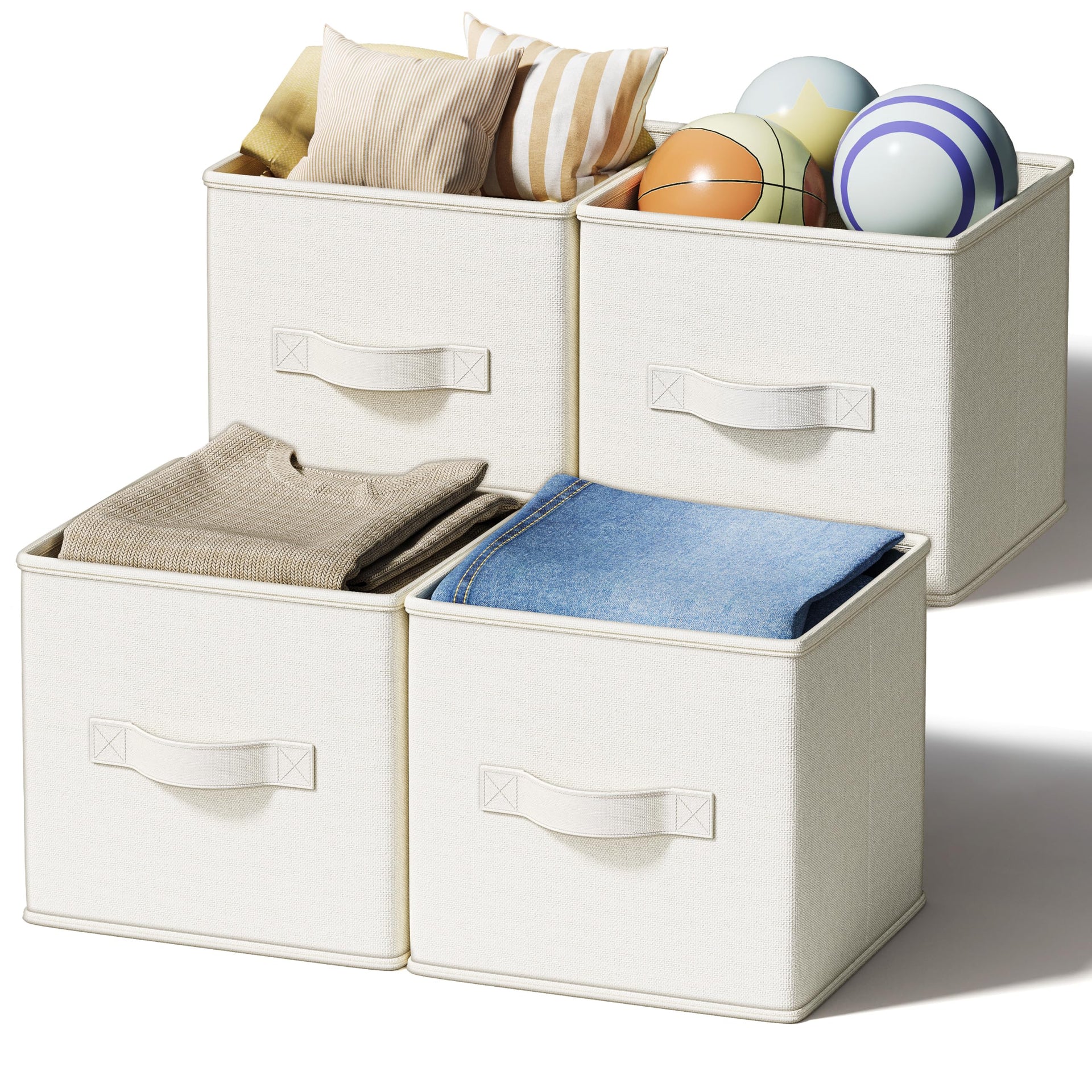 4 Pack Foldable Fabric Closet Storage Bins (4 Count)
