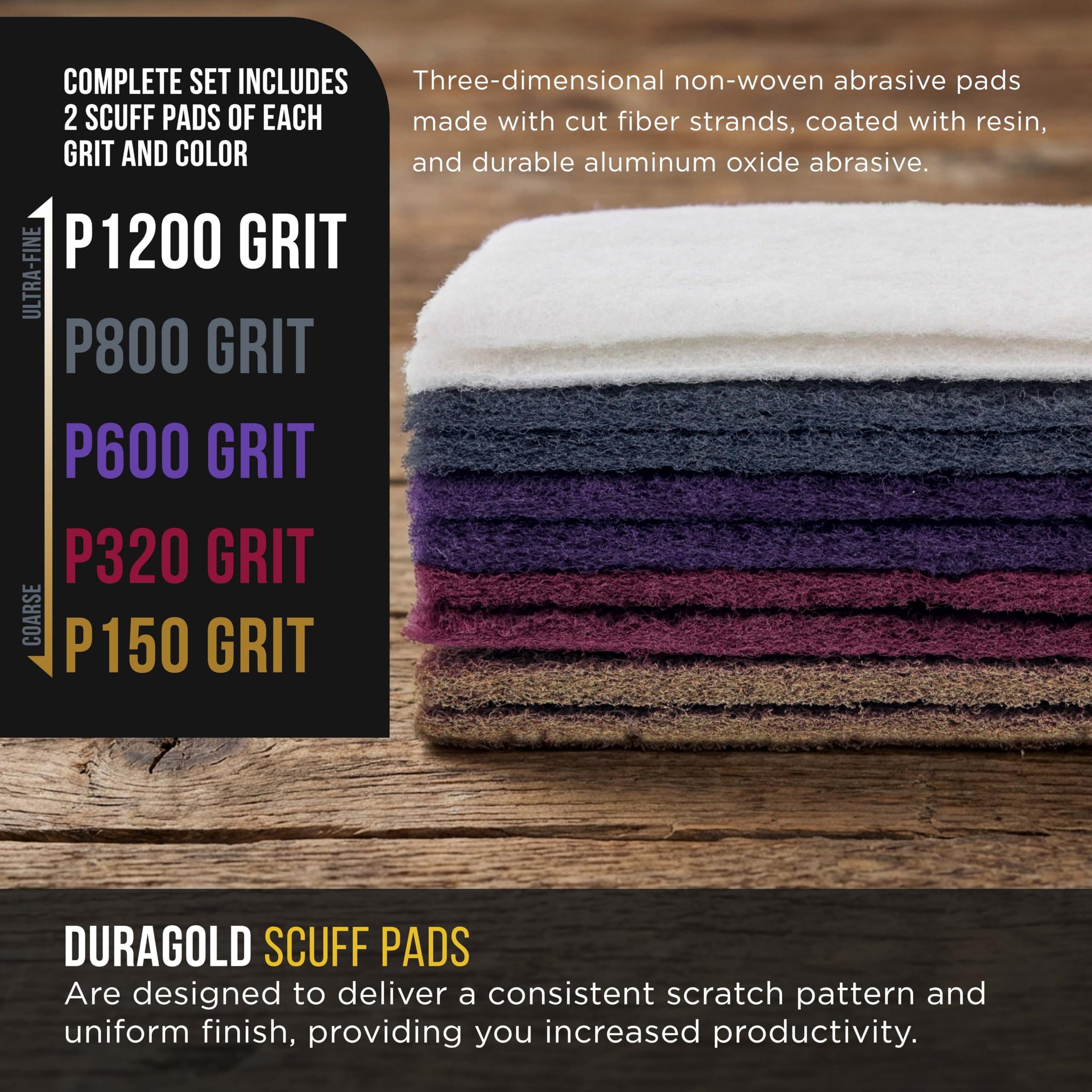 Premium 6" x 9" 10 Scuff Pad Variety Pack (10 Count)