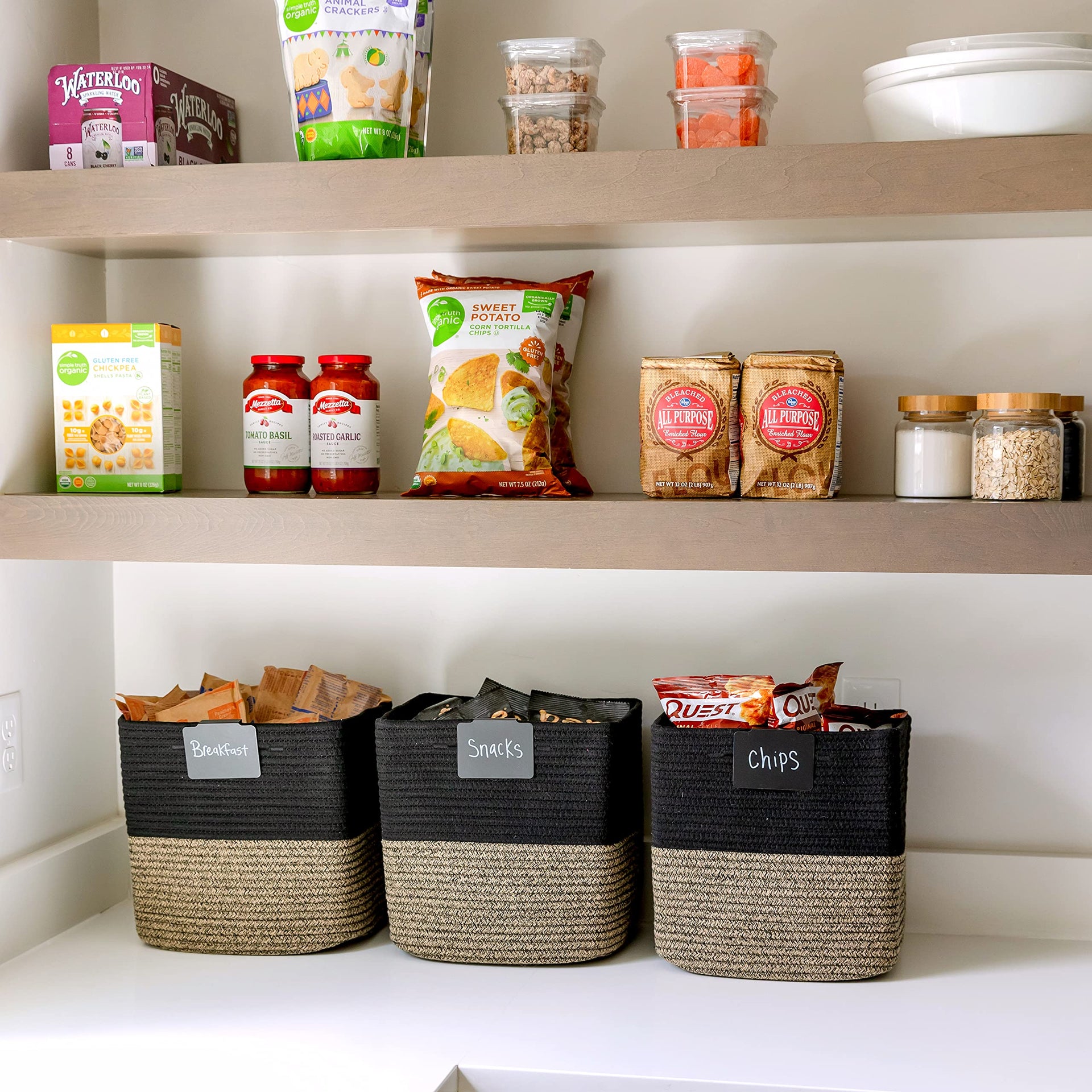 Storage Cubes 11 Inch Cotton Rope Woven Baskets for Organizing (3 Count)