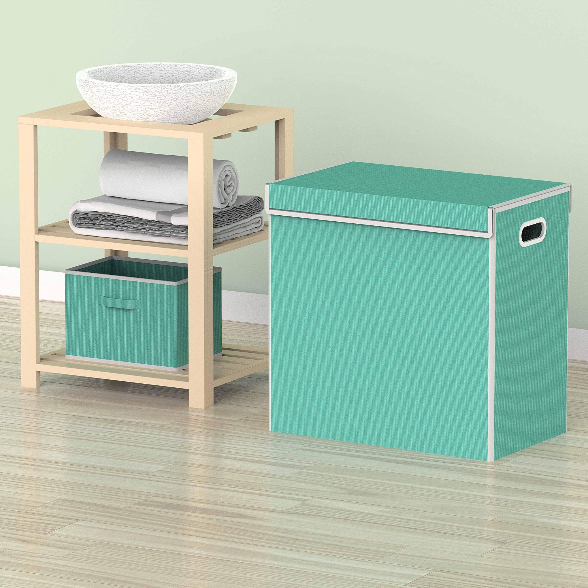 Double Laundry Hamper with Lid & Removable Bags