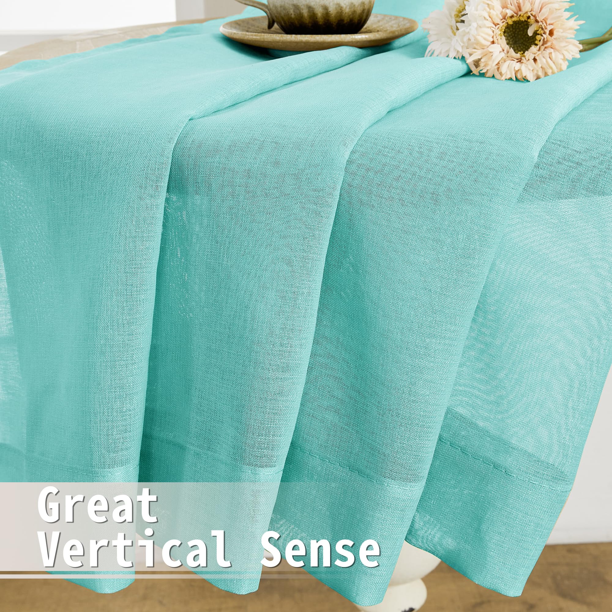 Short Sheer Door Curtains Closet Linen Textured Curtains Sheer Doorway Light Filtering Voile Patio Glass Door Rod Pocket Curtain French Doors