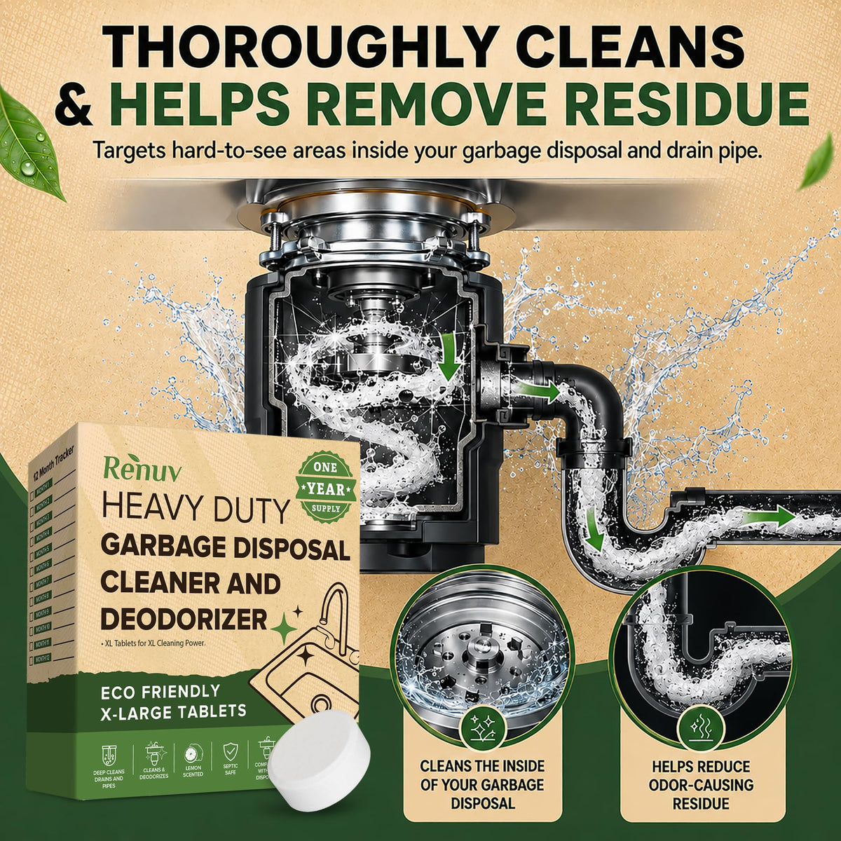 Dishwasher Cleaner + Garbage Disposal Cleaner (24 Count)