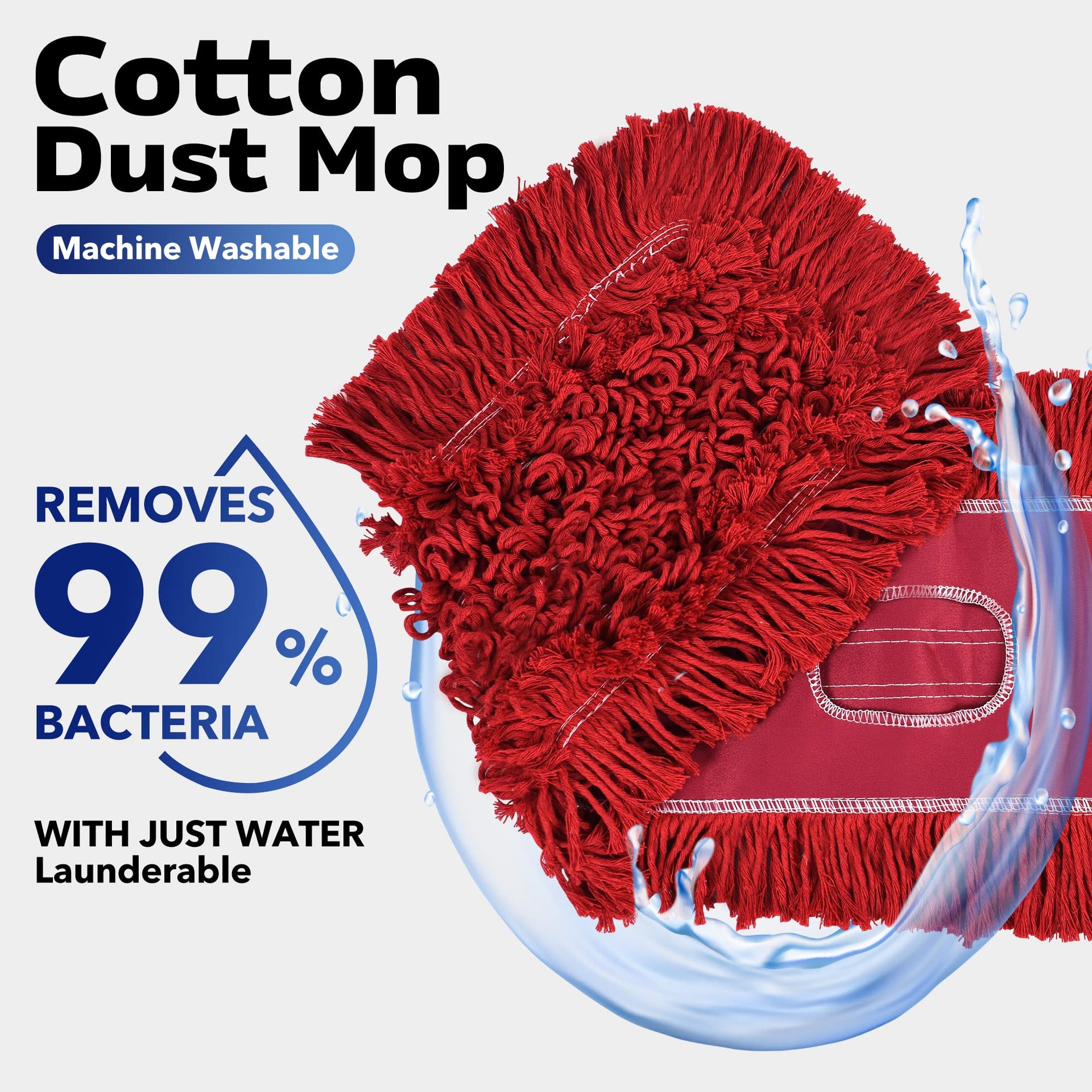 Matthew Cleaning 36'' Industrial Strength Cotton Dust Mop Refill Washable Replacement Heads for Residential & Commercial Use Fit Standard Dust Mop Frames (12 Count) - ModHome Supplies