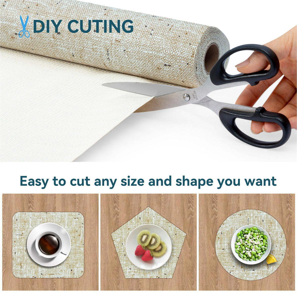 Shelf Liner Non Adhesive 12 Inch x 20 Feet Beige Kitchen Drawer Liner