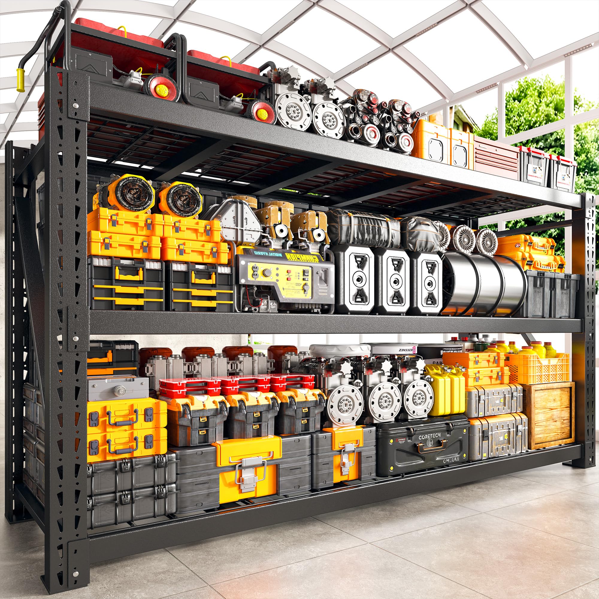77" W Garage Shelving Storage Shelves