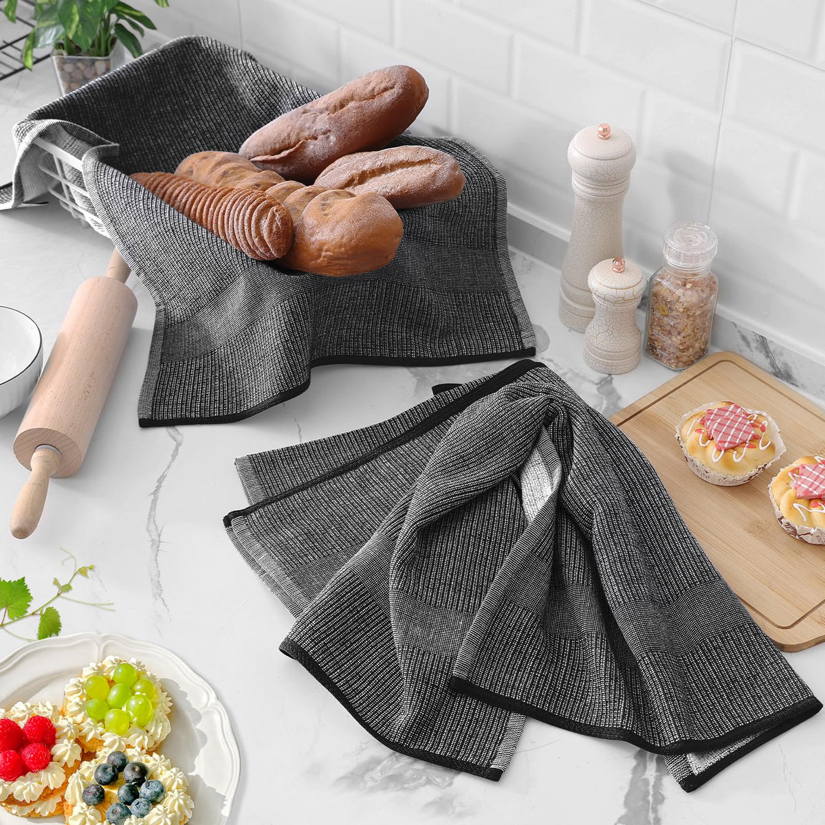 380 GSM Cotton Premium Kitchen Towels 6 Pack (6 Count)