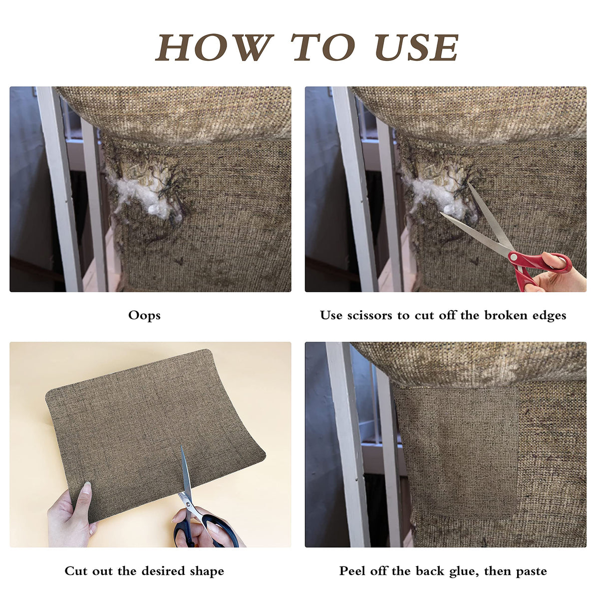 Self Adhesive Coarse Linen Repair Patches
