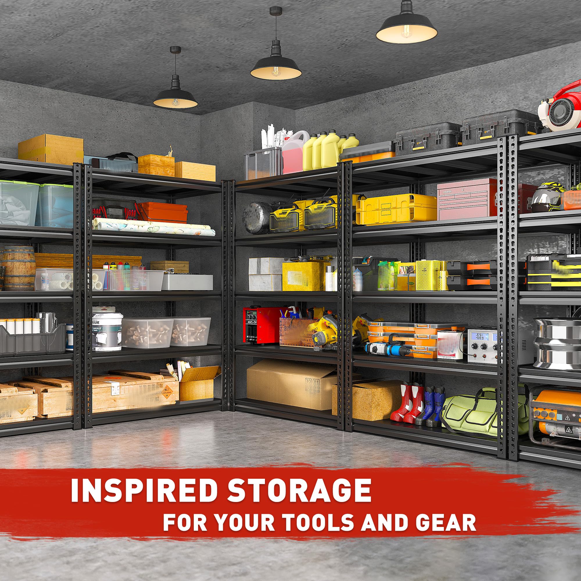 72" H Garage Shelving Load 2500Lbs for Homeowners and Commercial Use (2 Count)