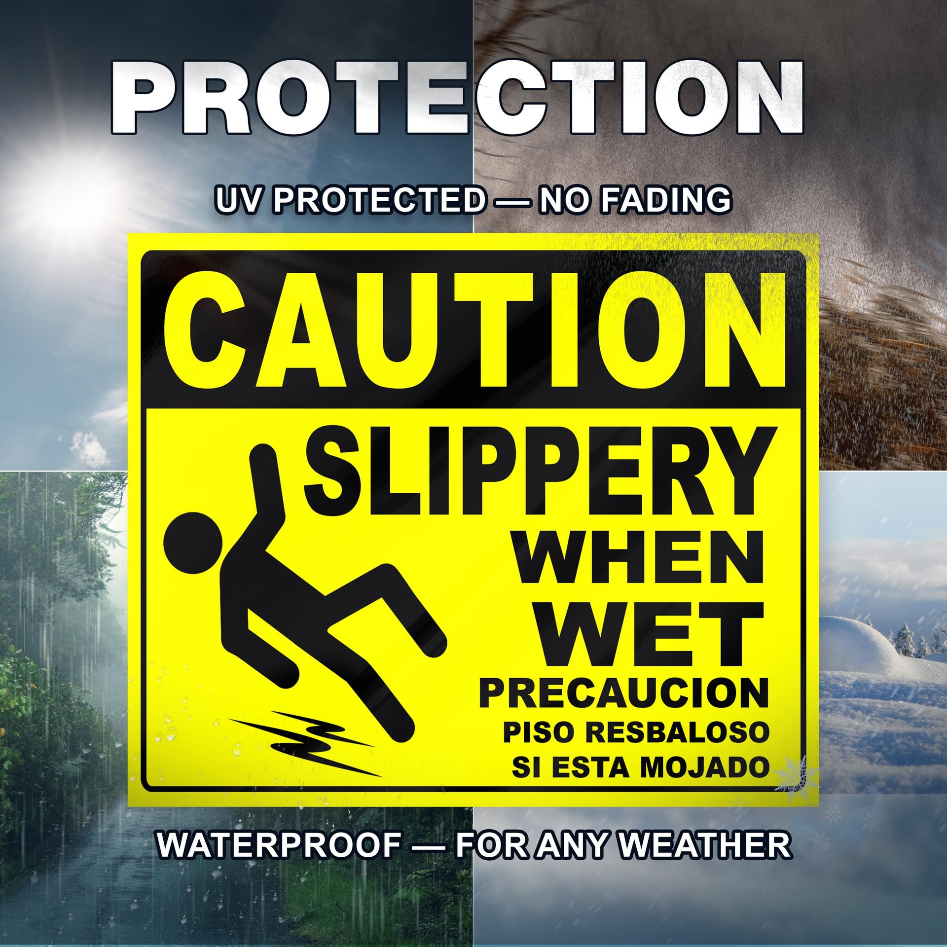 Caution Slippery When Wet Stickers (2 Count)