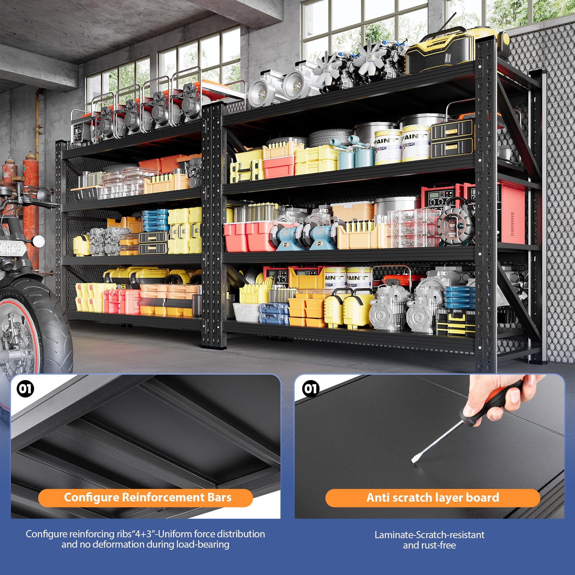 5000LBS Storage Shelves (4 Count)