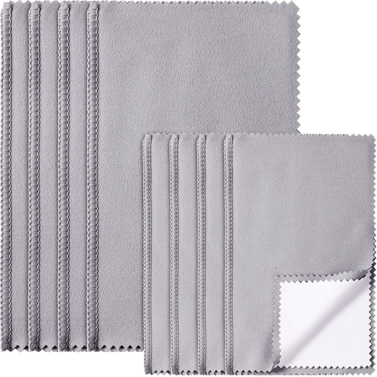 8 Pieces Large Jewelry Polishing Cloth Set Cleaning Cloths Silver Polishing Cleaning for Gold Silver Platinum Jewelry Coins Watches Silverware
