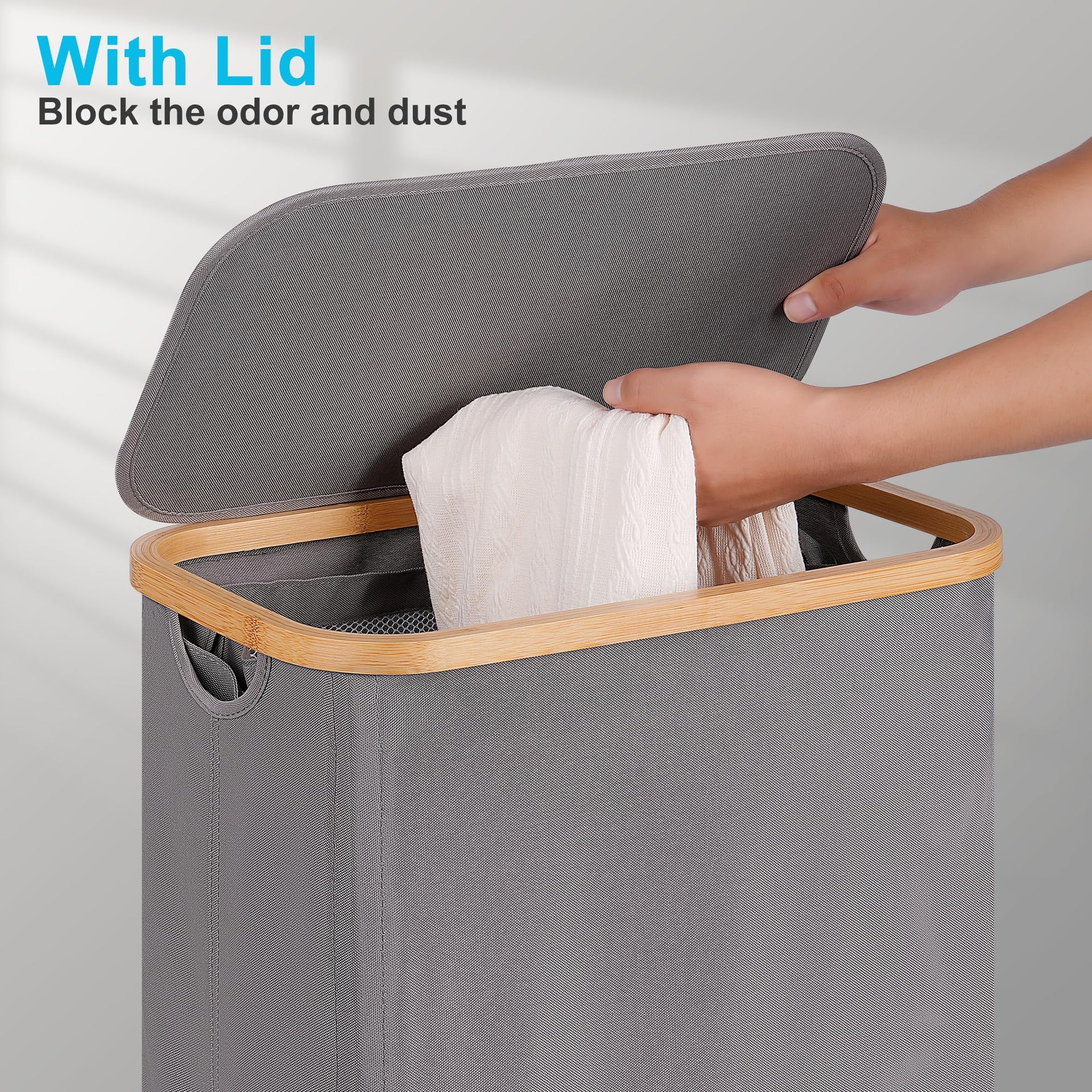 Slim Laundry Basket with Wheels
