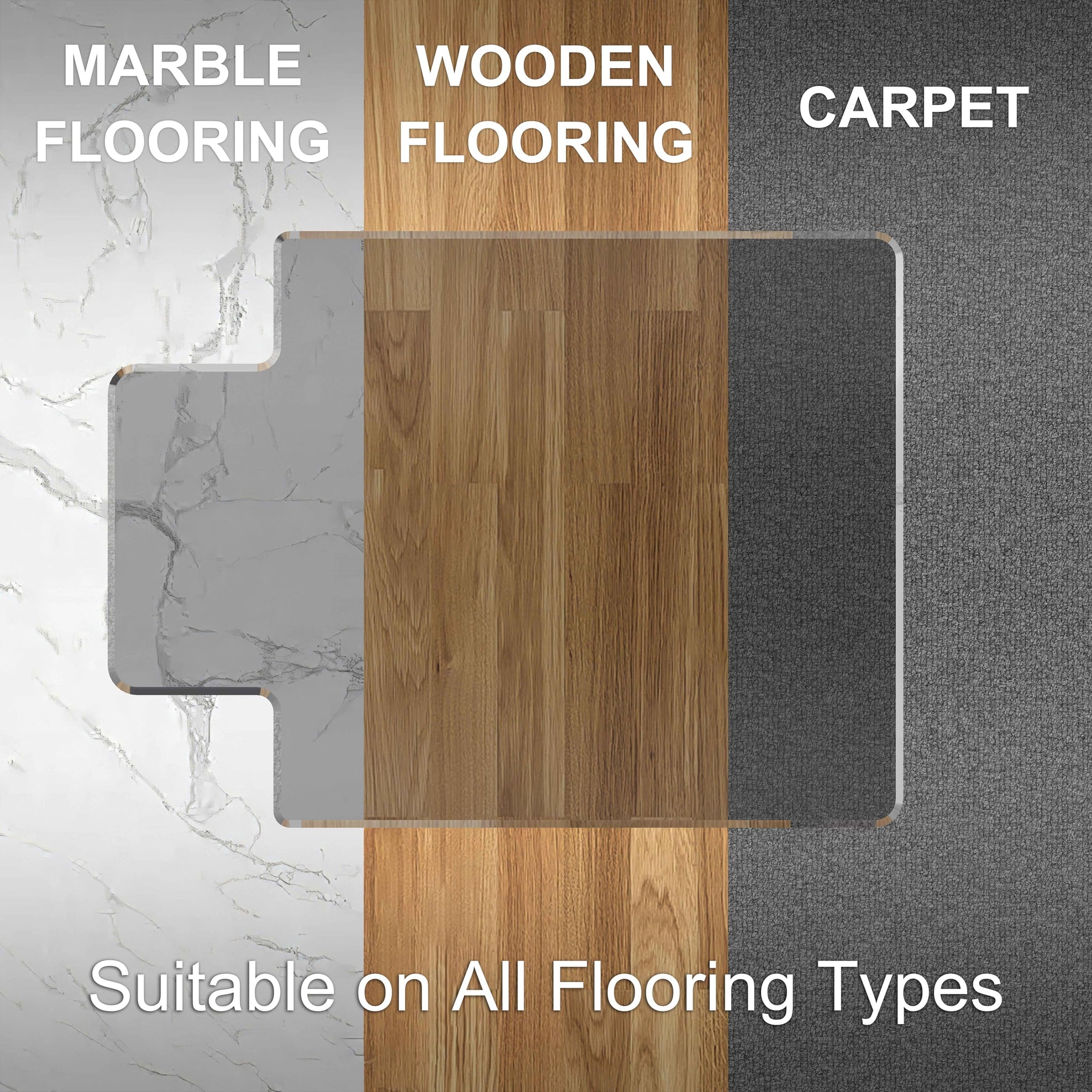 Beveled Edge Office Chair Mat for Carpet or Hardwood Floor