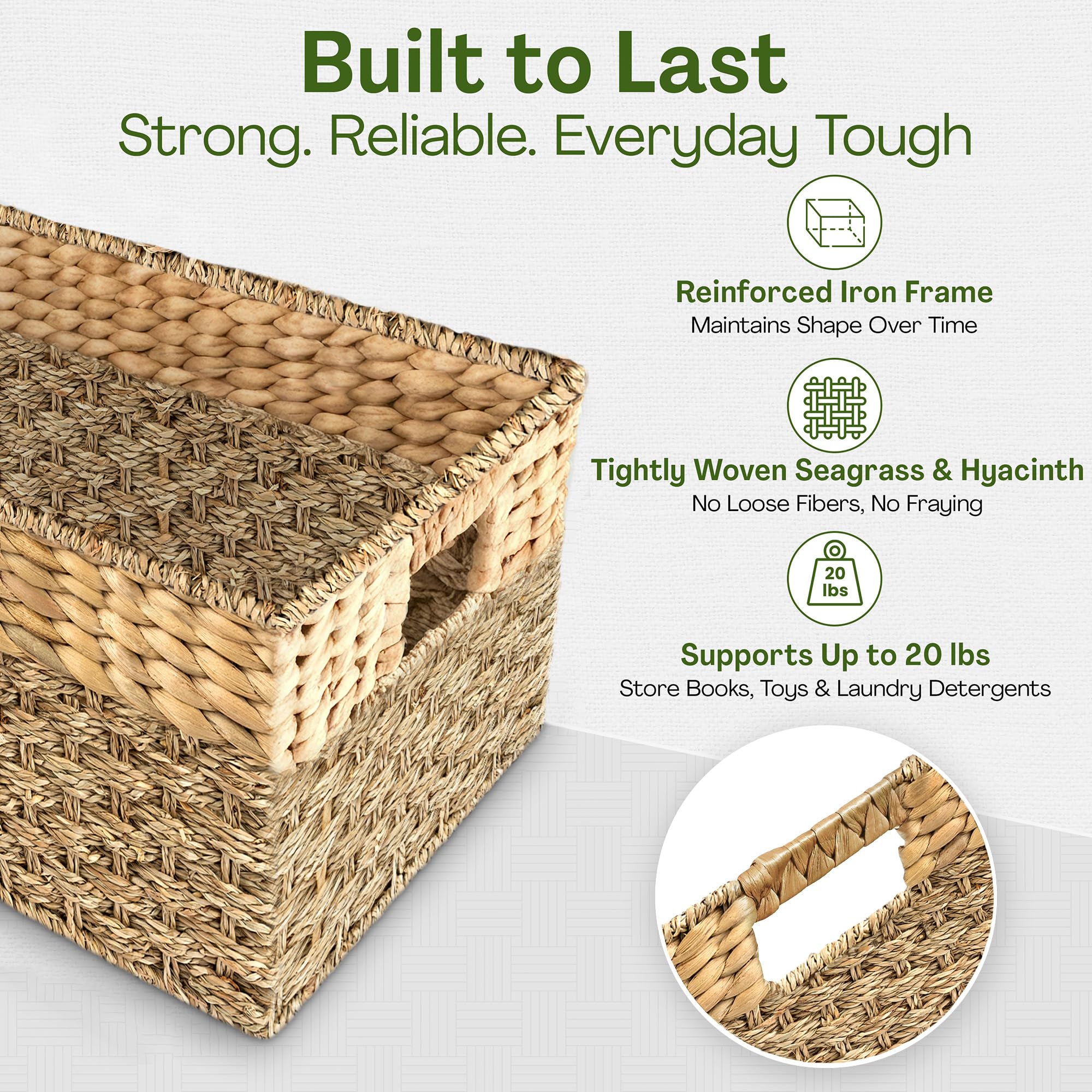 Large Wicker Storage Baskets with Handles