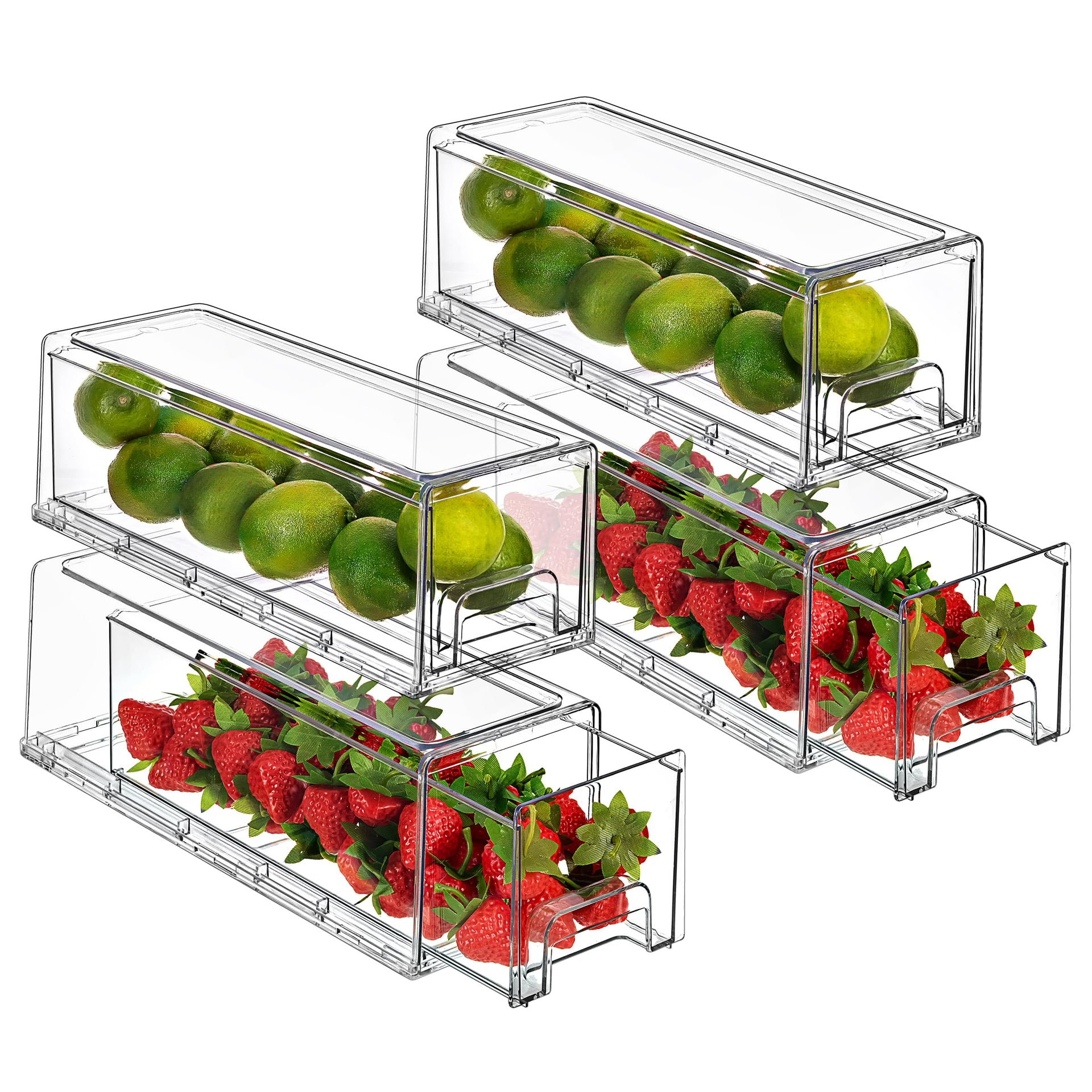 Small Wide Clear Storage Drawers (4 Count)
