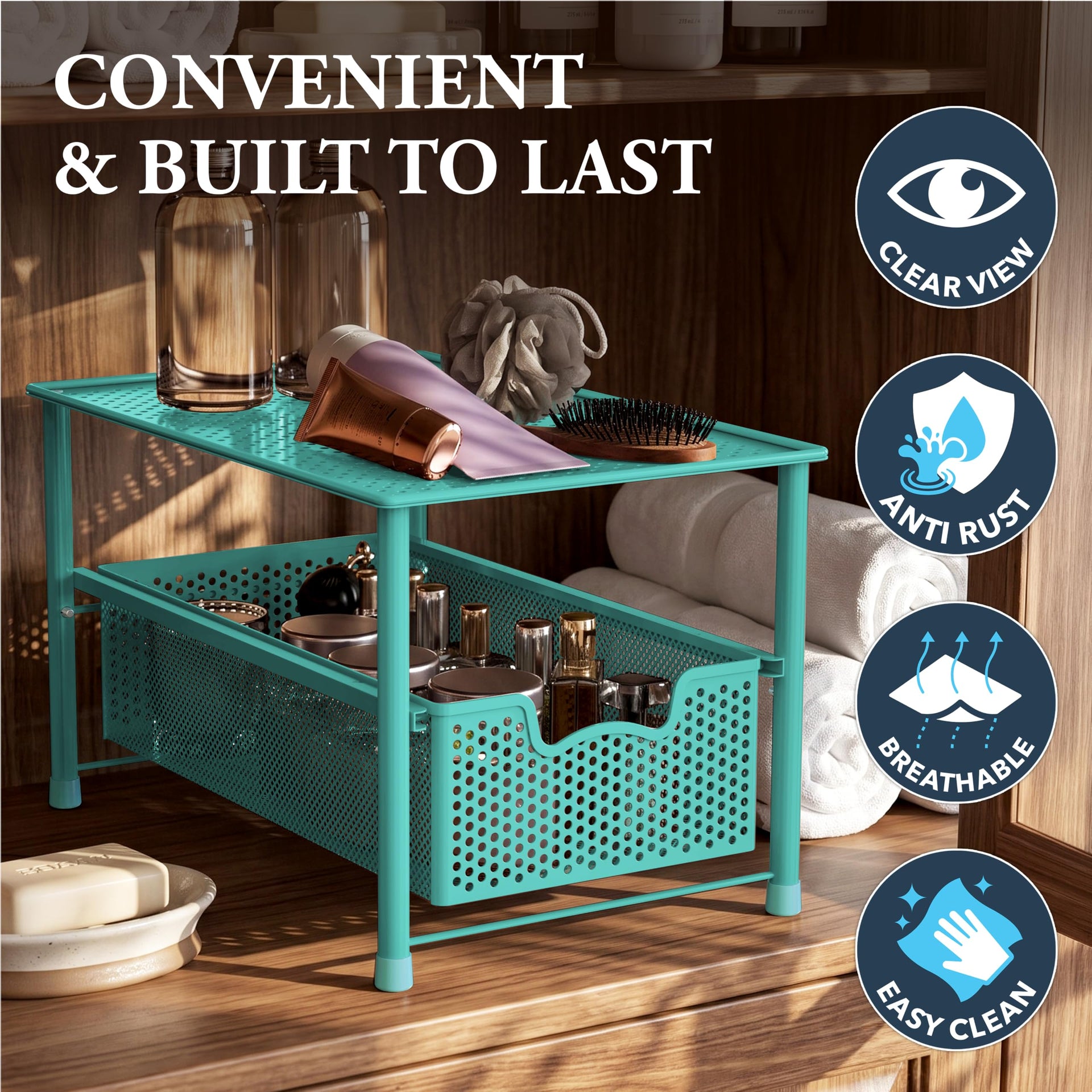 Stackable Under Sink Sliding Basket Drawer