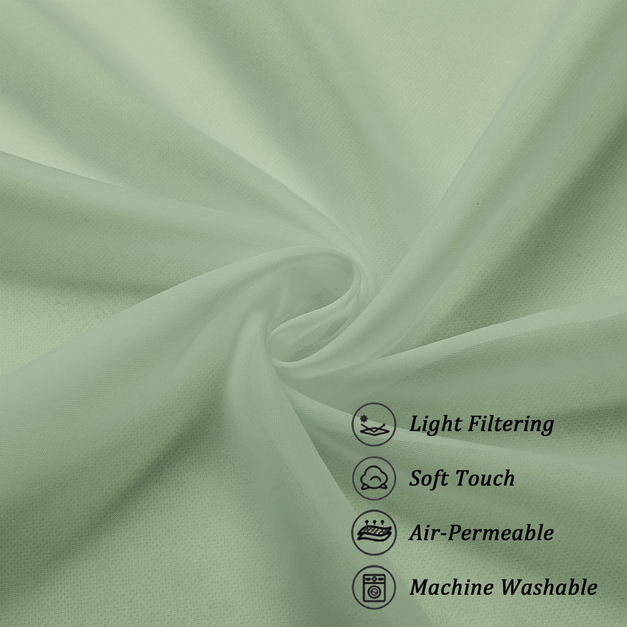 Living Room Sheer Curtains 96 Length 2 Panels Set for French Door
