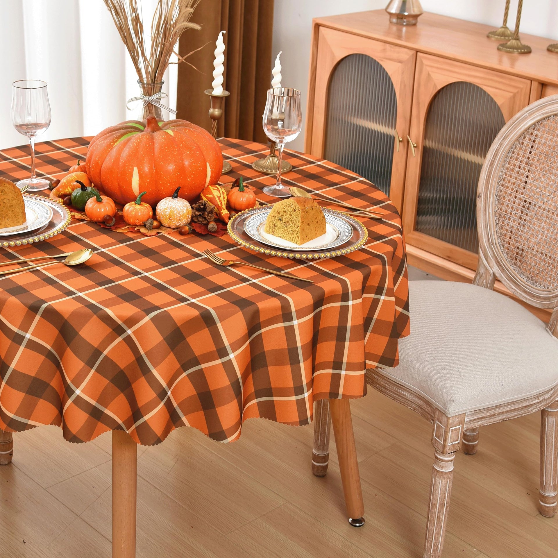 Waterproof Plaid Tablecloth Fabric