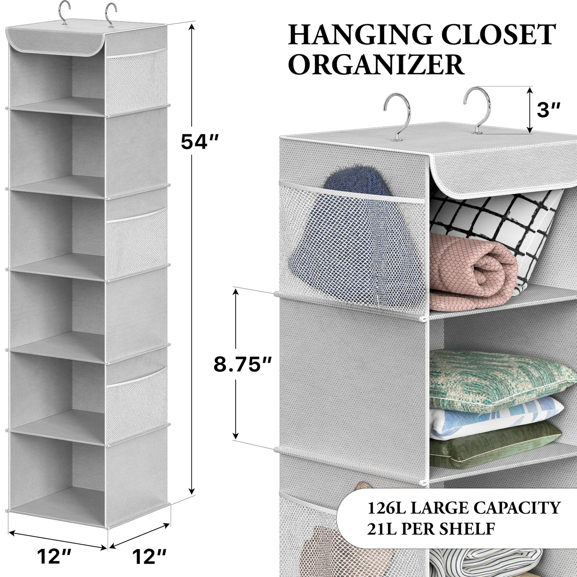 6 Shelf Hanging Closet Organizer