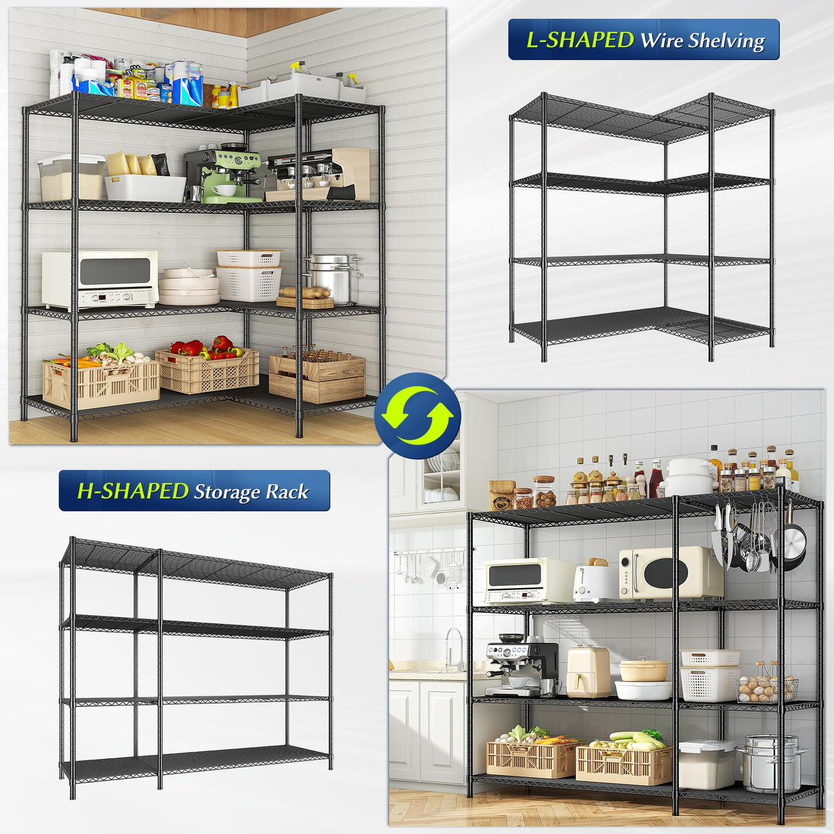 52.4W Wire Shelving Rack (2 Count)