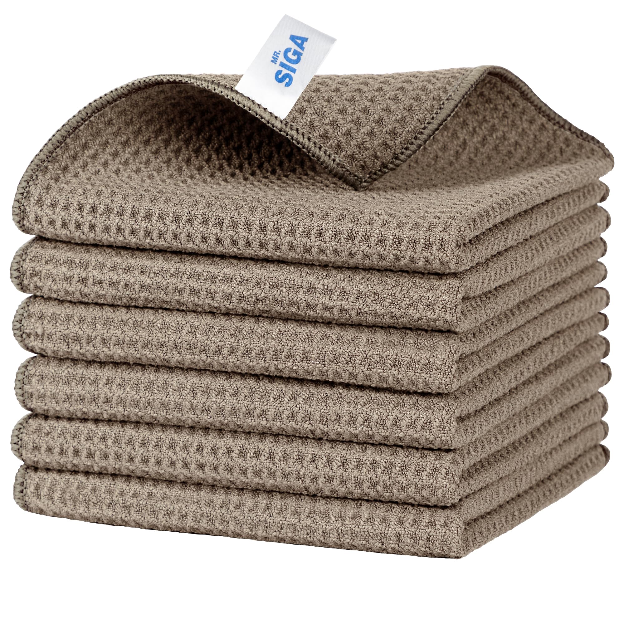 Waffle Pattern Microfiber Cleaning Cloths (6 Count)