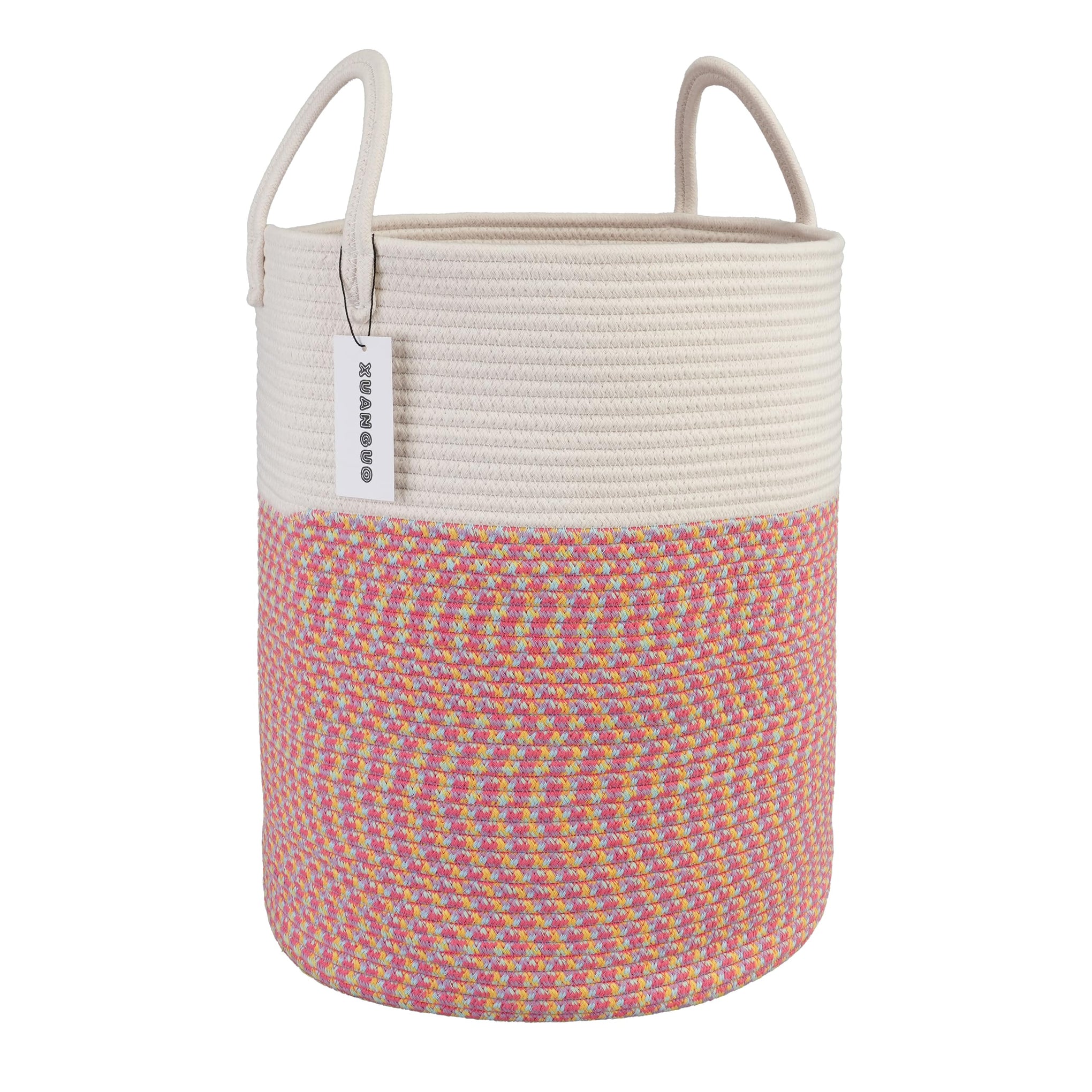 Cotton Rope Laundry Basket Hamper for Clothes Large