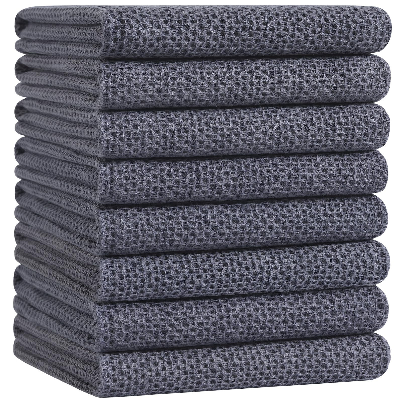100% Cotton Oversized Waffle Weave Kitchen Towels 8 (8 Count)